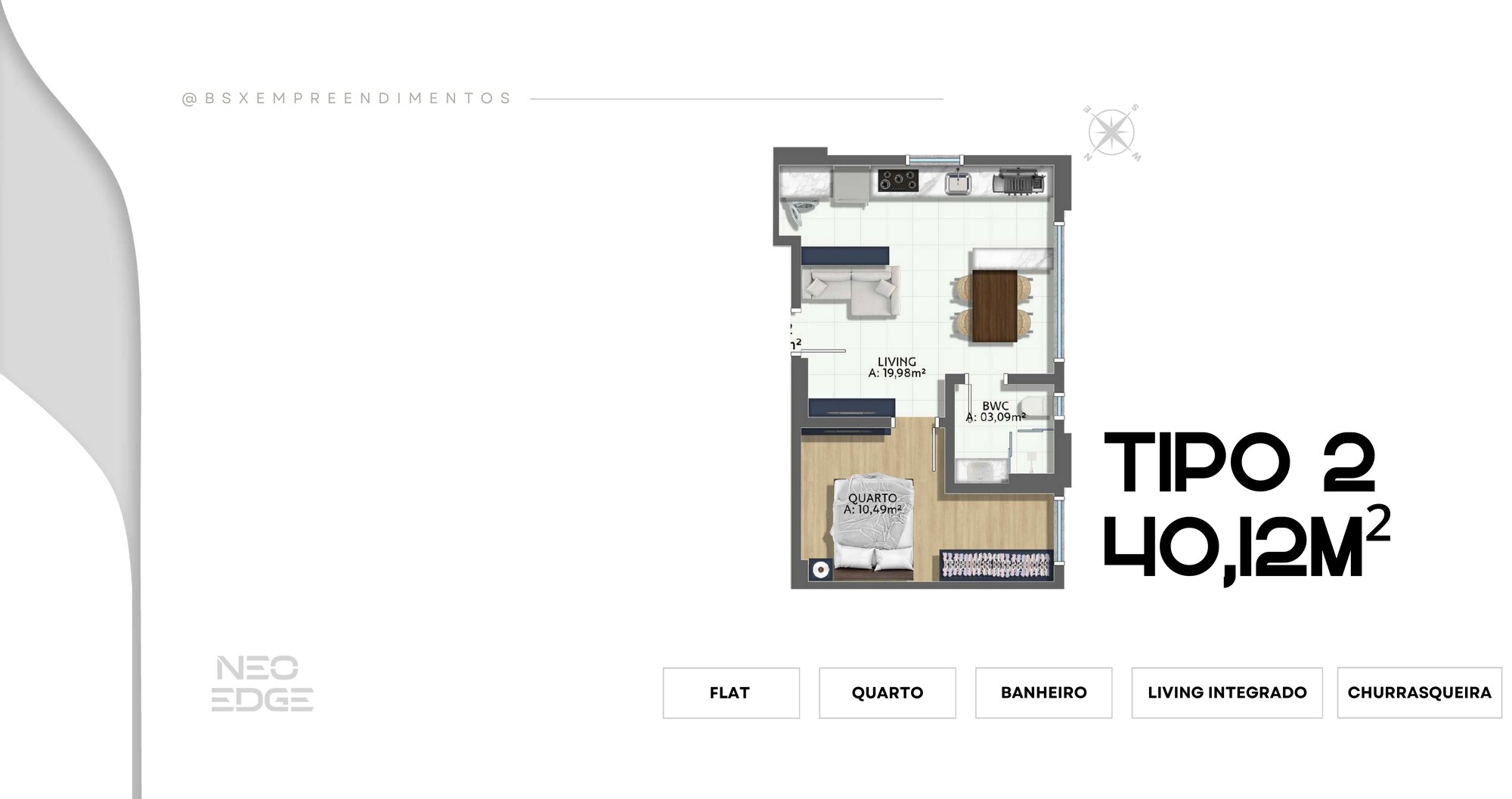 Neo Edge — planta e tipologias 3, BSX Empreendimentos, Porto Belo SC Neo Edge — planta e tipologias 3, BSX Empreendimentos, Porto Belo SC