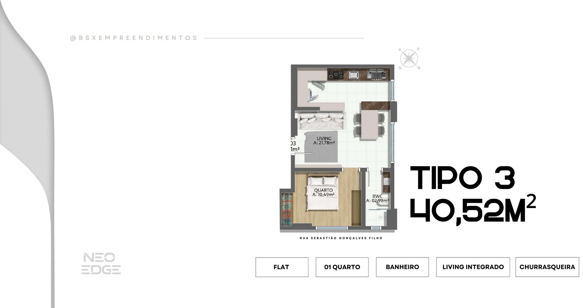 Neo Edge — planta e tipologias 4, BSX Empreendimentos, Porto Belo SC Neo Edge — planta e tipologias 4, BSX Empreendimentos, Porto Belo SC