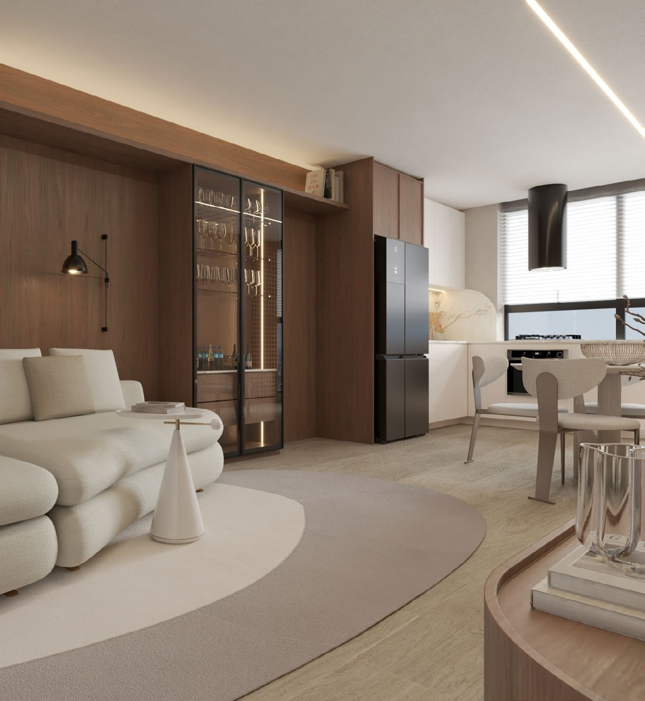 Nexus — living integrado do apartamento