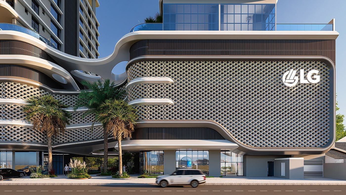 Nexus — fachada do boulevard comercial