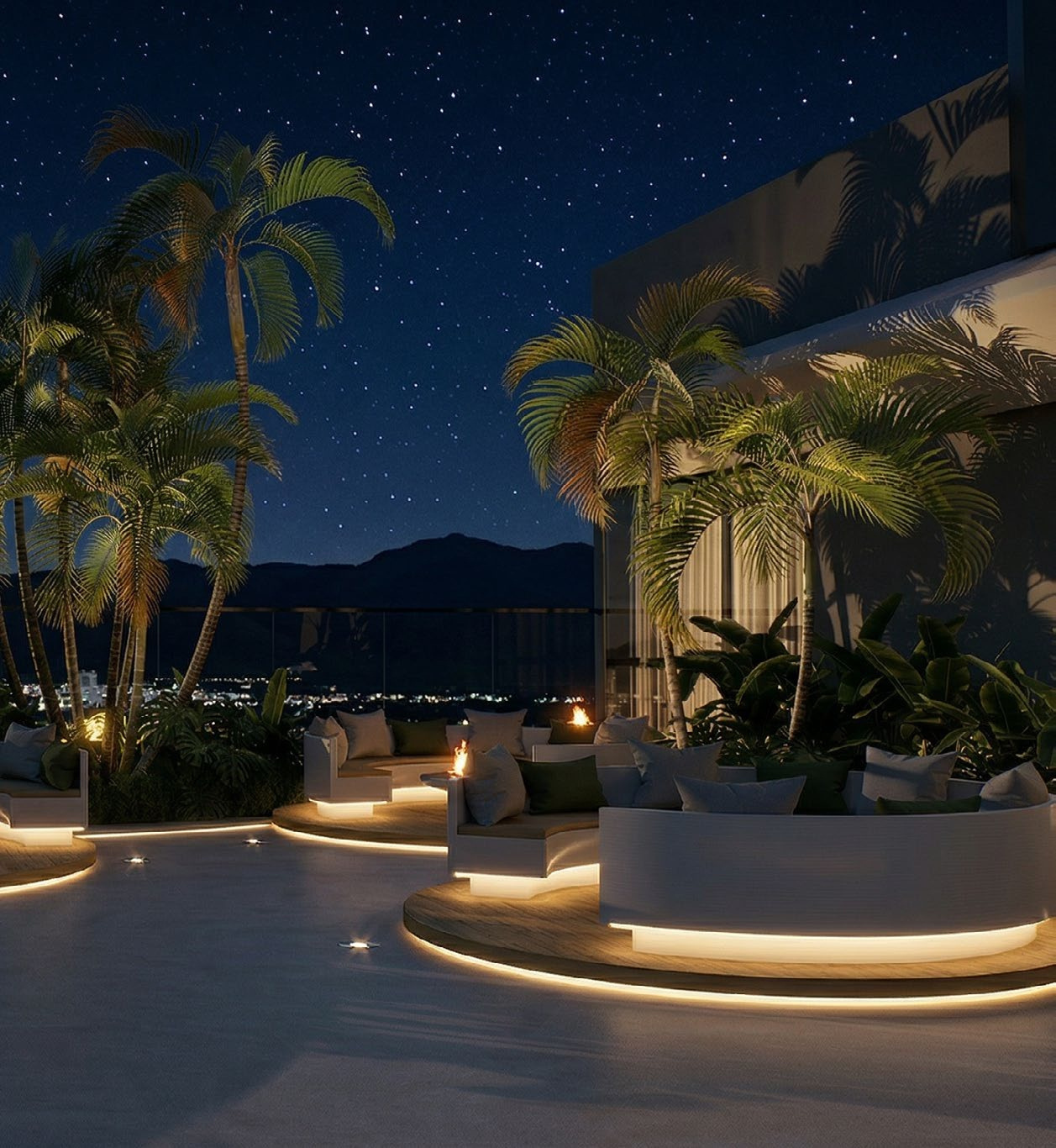Nexus — fireplace no rooftop
