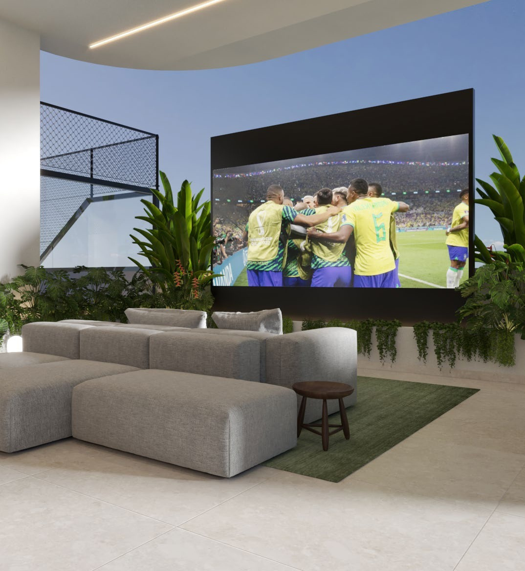 Nexus — lounge de esportes com telão