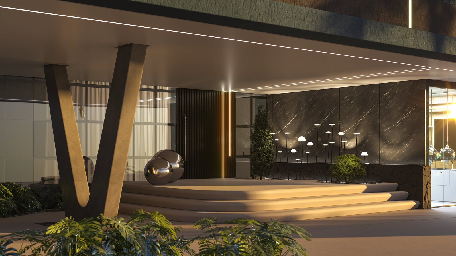 One Bay Tower — acesso pro hall de entrada, Engeed Incorporadora, Balneário Perequê, Porto Belo SC One Bay Tower — acesso pro hall de entrada, Engeed Incorporadora, Balneário Perequê, Porto Belo SC