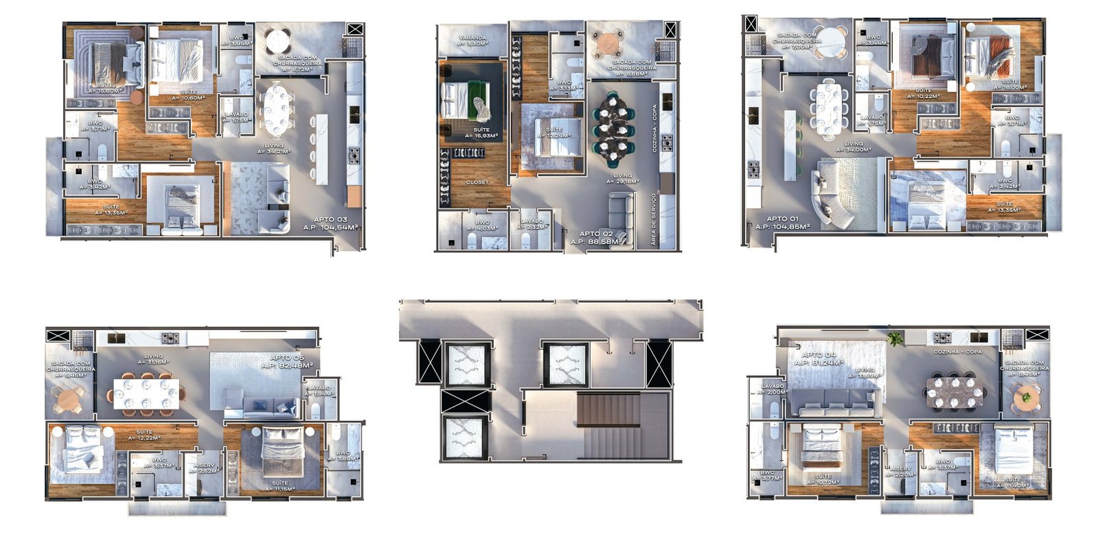 One Bay Tower — pvto tipo explodida, Engeed Incorporadora, Balneário Perequê, Porto Belo SC One Bay Tower — pvto tipo explodida, Engeed Incorporadora, Balneário Perequê, Porto Belo SC