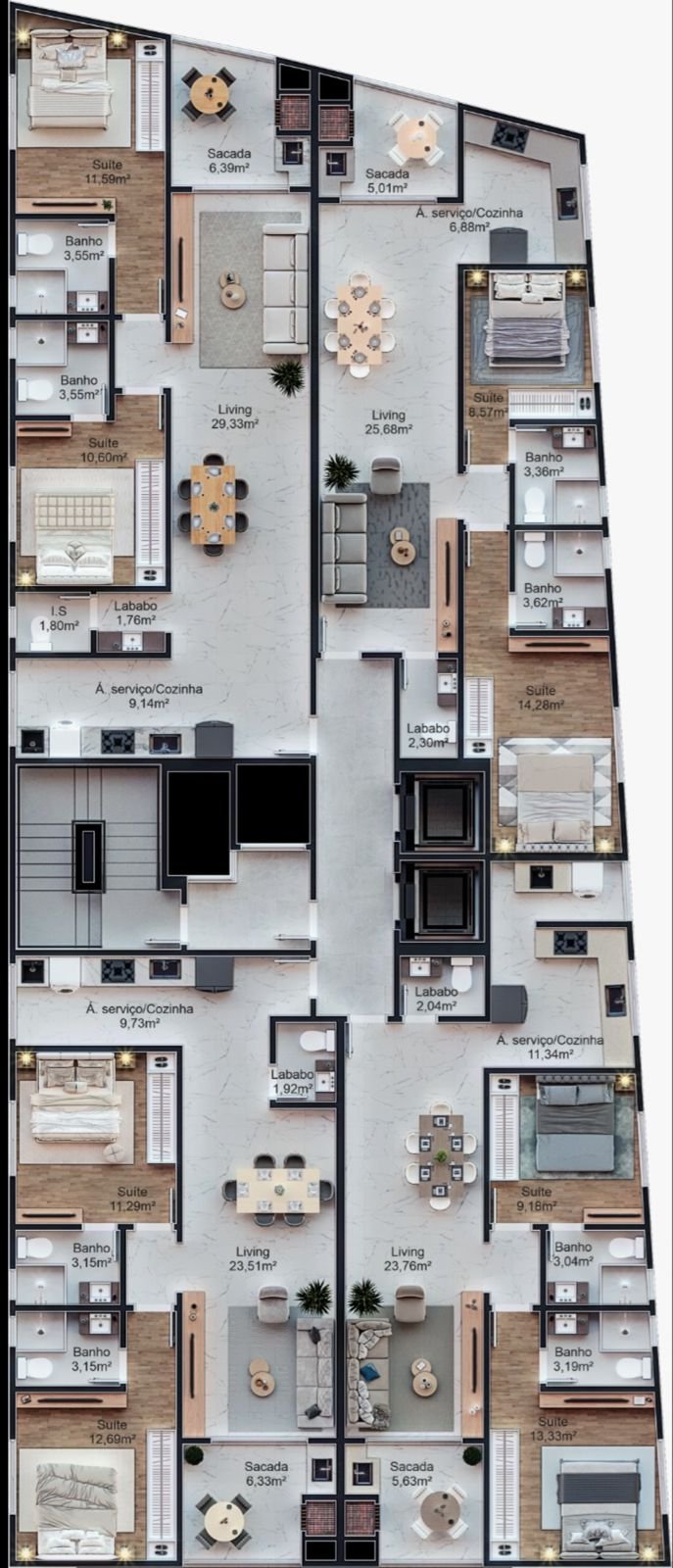 Opala Home Club — planta e tipologias 1, Sampaio Empreendimentos, Balneário Perequê, Porto Belo SC Opala Home Club — planta e tipologias 1, Sampaio Empreendimentos, Balneário Perequê, Porto Belo SC