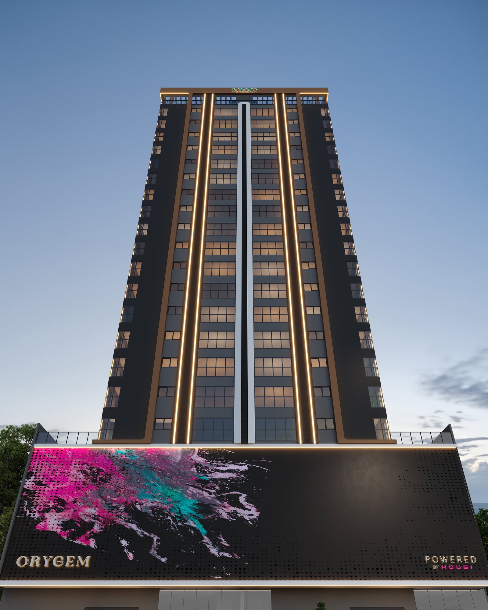 Orygem — residencial multifamiliar externa fachada rfinal 2, Amare Empreendimentos, Balneário Perequê, Porto Belo SC Orygem — residencial multifamiliar externa fachada rfinal 2, Amare Empreendimentos, Balneário Perequê, Porto Belo SC