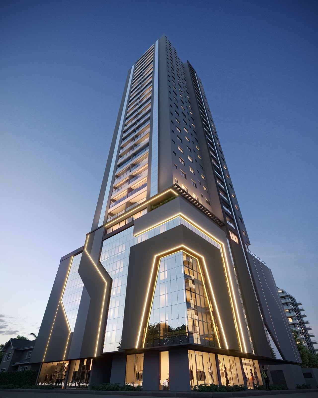 Paradise Tower — fachada e renders 1, Real Sul Empreendimentos, Balneário Perequê, Porto Belo SC Paradise Tower — fachada e renders 1, Real Sul Empreendimentos, Balneário Perequê, Porto Belo SC