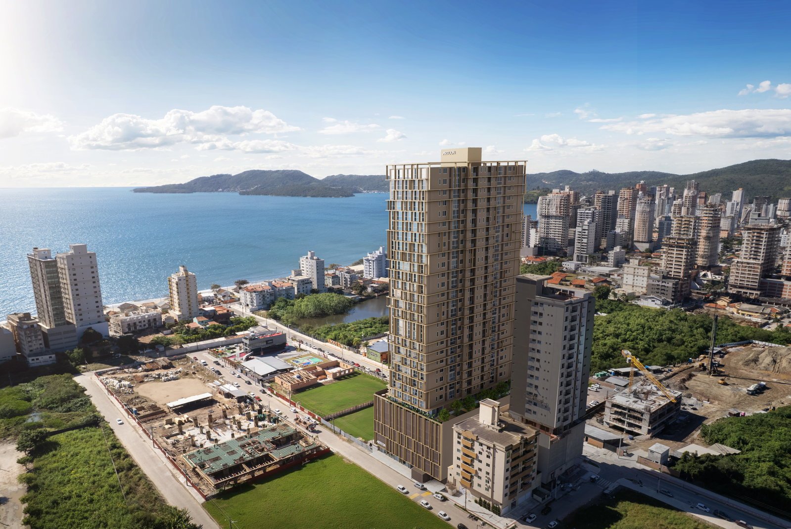 Park Lane — ac parklane insercao fachada, Artcon Empreendimentos, Balneário Perequê, Porto Belo SC