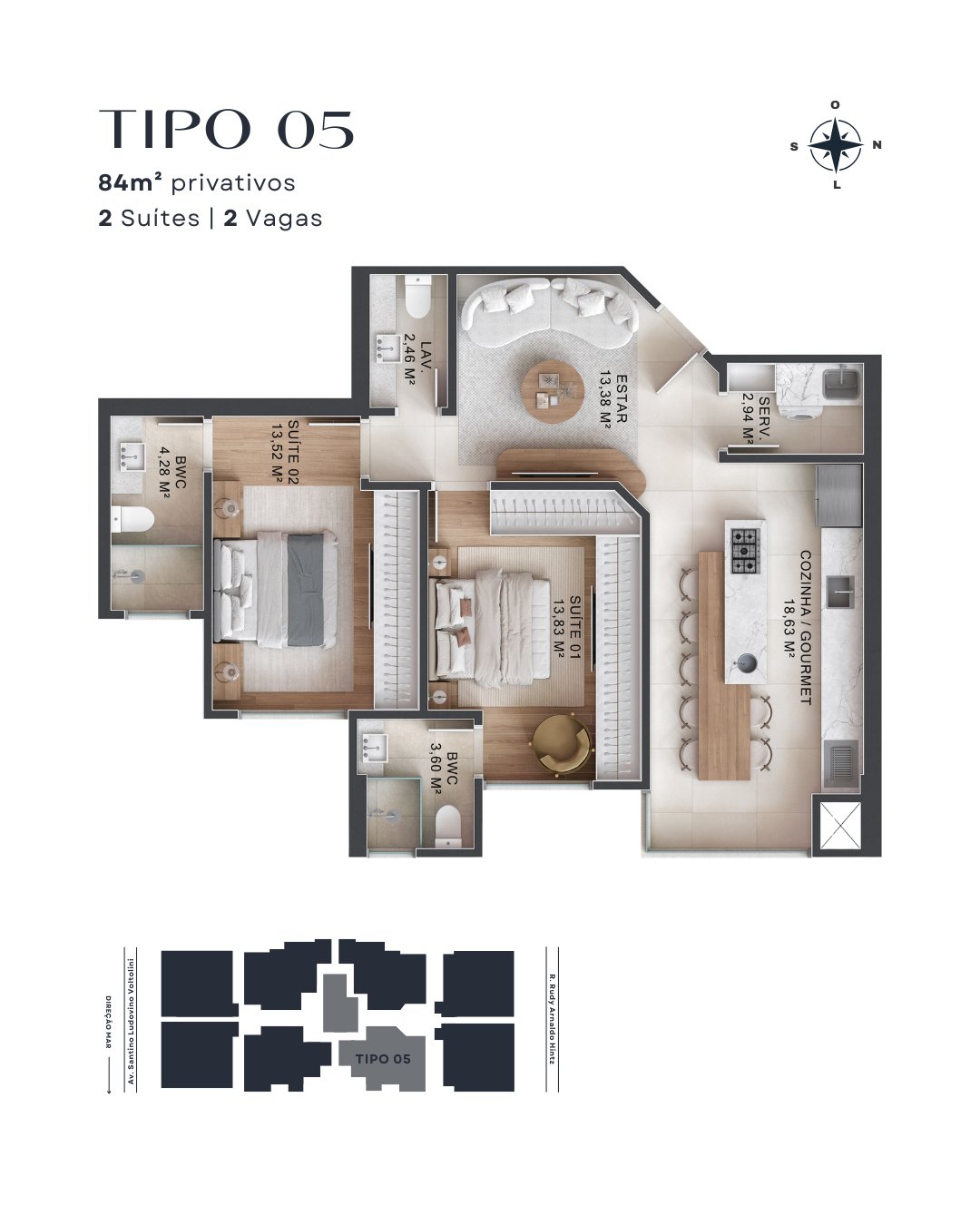 Park Lane — tipo 2, Artcon Empreendimentos, Balneário Perequê, Porto Belo SC