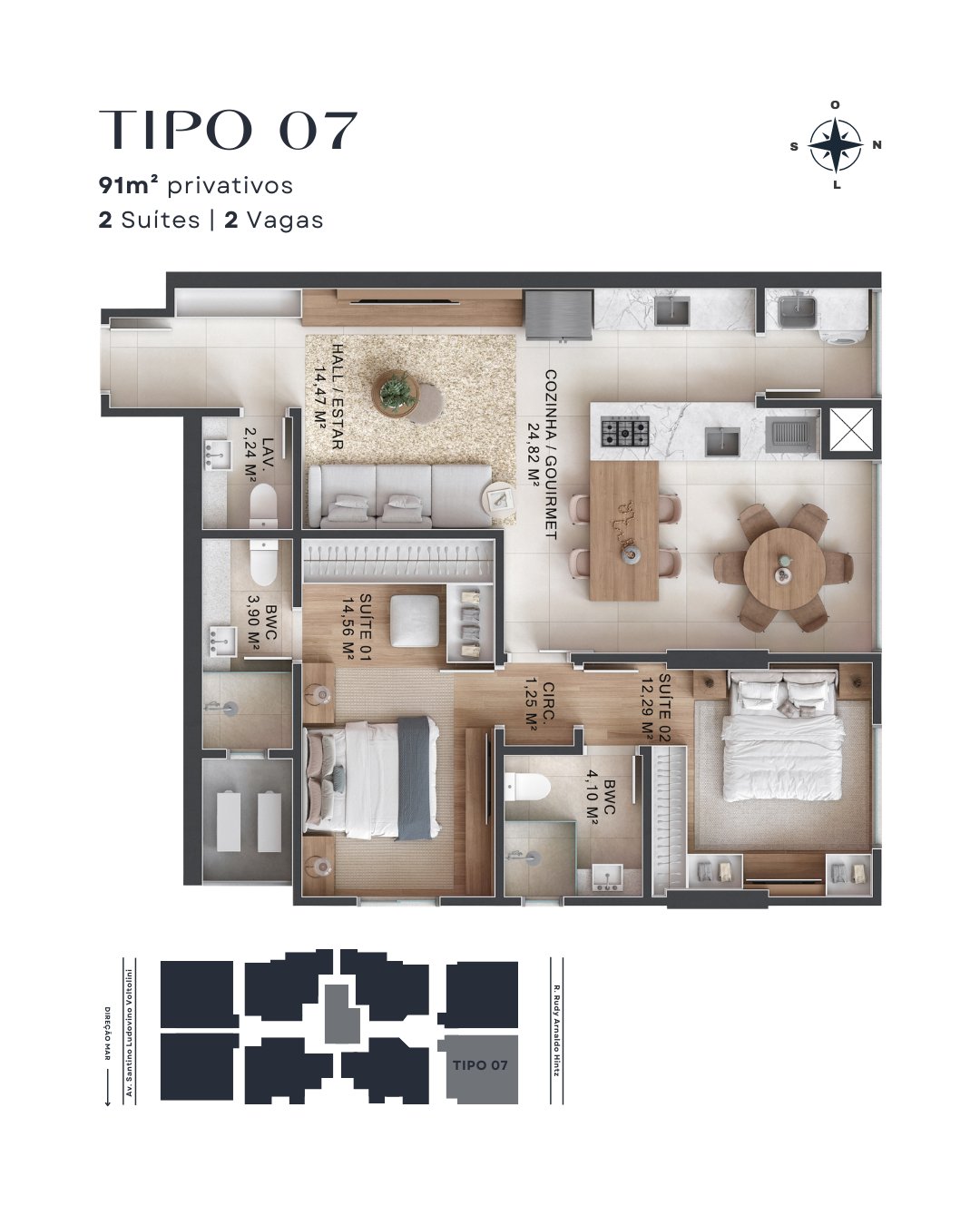 Park Lane — tipo 4, Artcon Empreendimentos, Balneário Perequê, Porto Belo SC