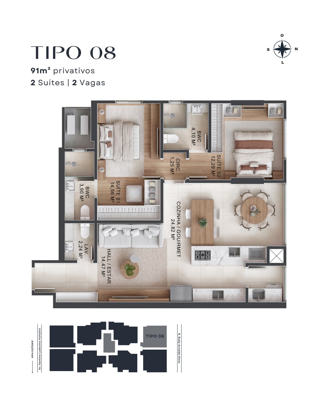 Park Lane — tipo 5, Artcon Empreendimentos, Balneário Perequê, Porto Belo SC