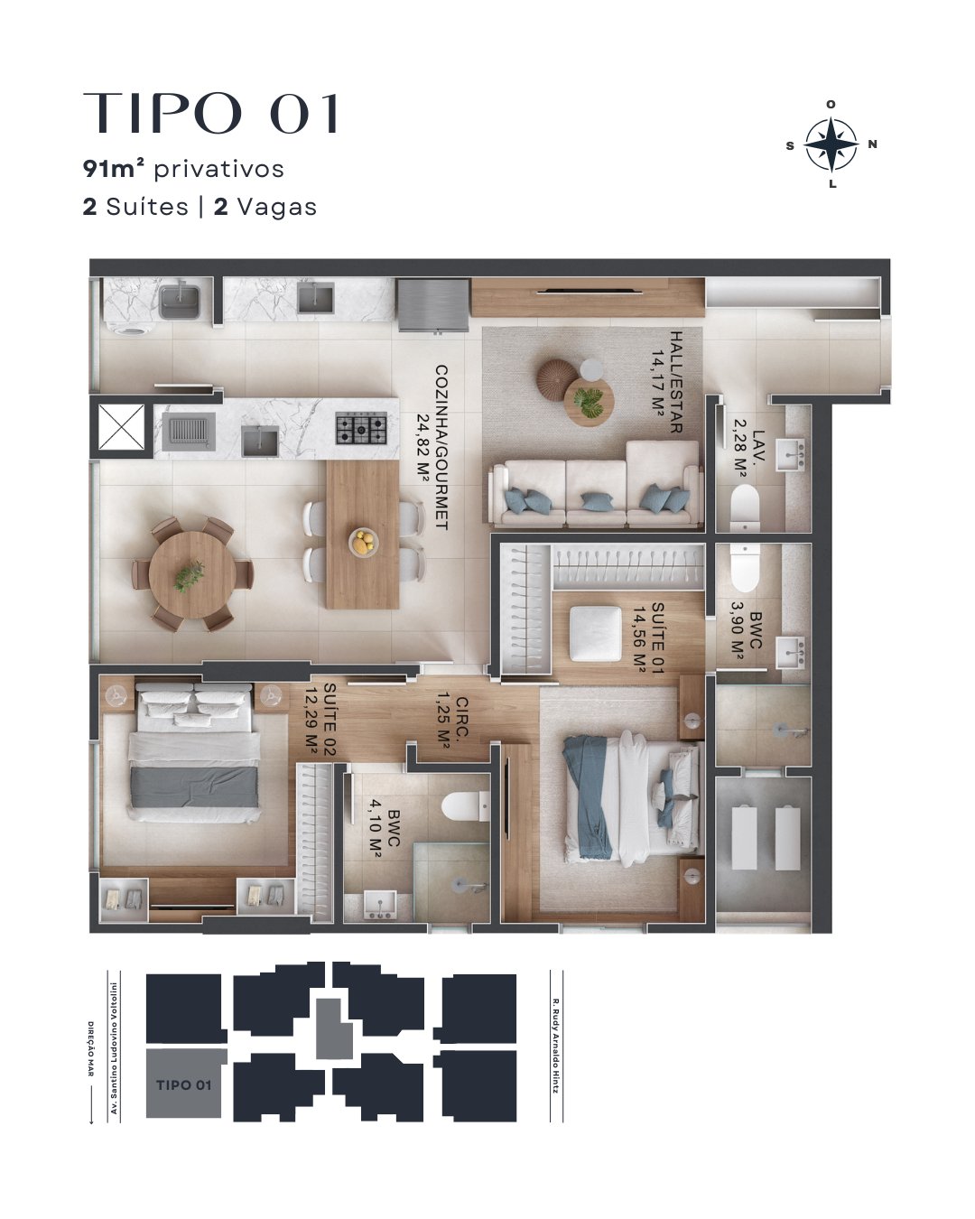 Park Lane — tipo 6, Artcon Empreendimentos, Balneário Perequê, Porto Belo SC
