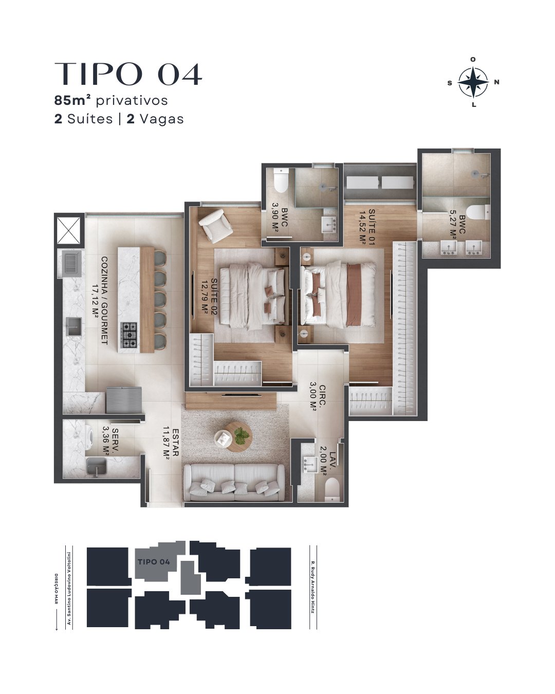 Park Lane — tipo, Artcon Empreendimentos, Balneário Perequê, Porto Belo SC