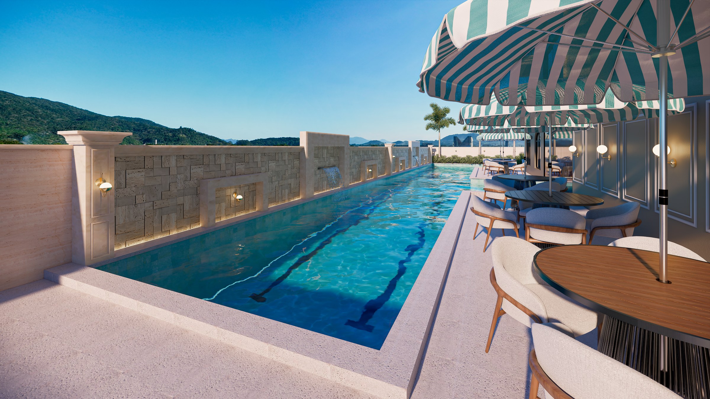 Porto Amalfi Residence — piscina externa semiolímpica do Home Club, AR Incorporadora, Balneário Perequê, Porto Belo SC