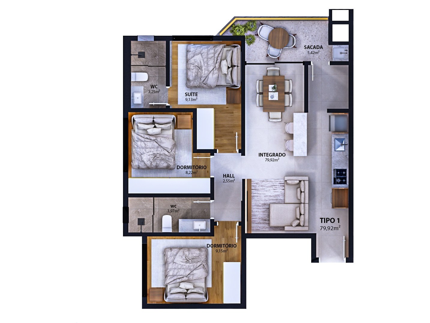 Porto Amalfi Residence — tipo 01, AR Incorporadora, Balneário Perequê, Porto Belo SC