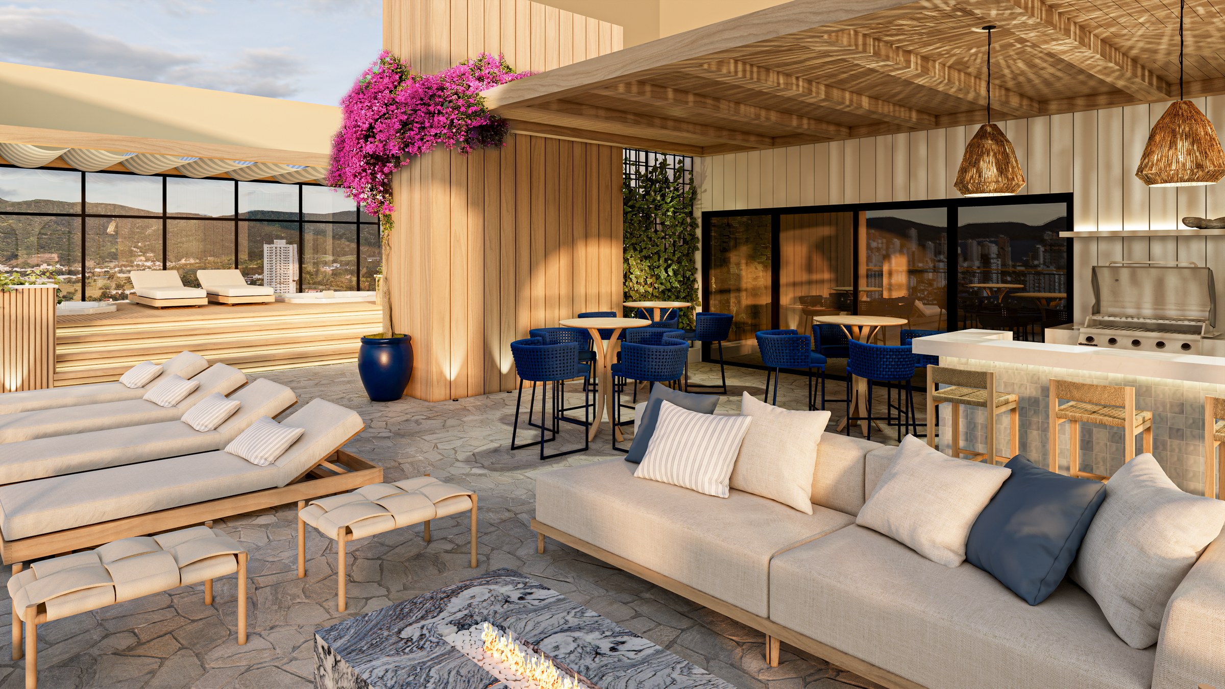 Porto Amalfi Residence — lounge do rooftop, AR Incorporadora, Balneário Perequê, Porto Belo SC