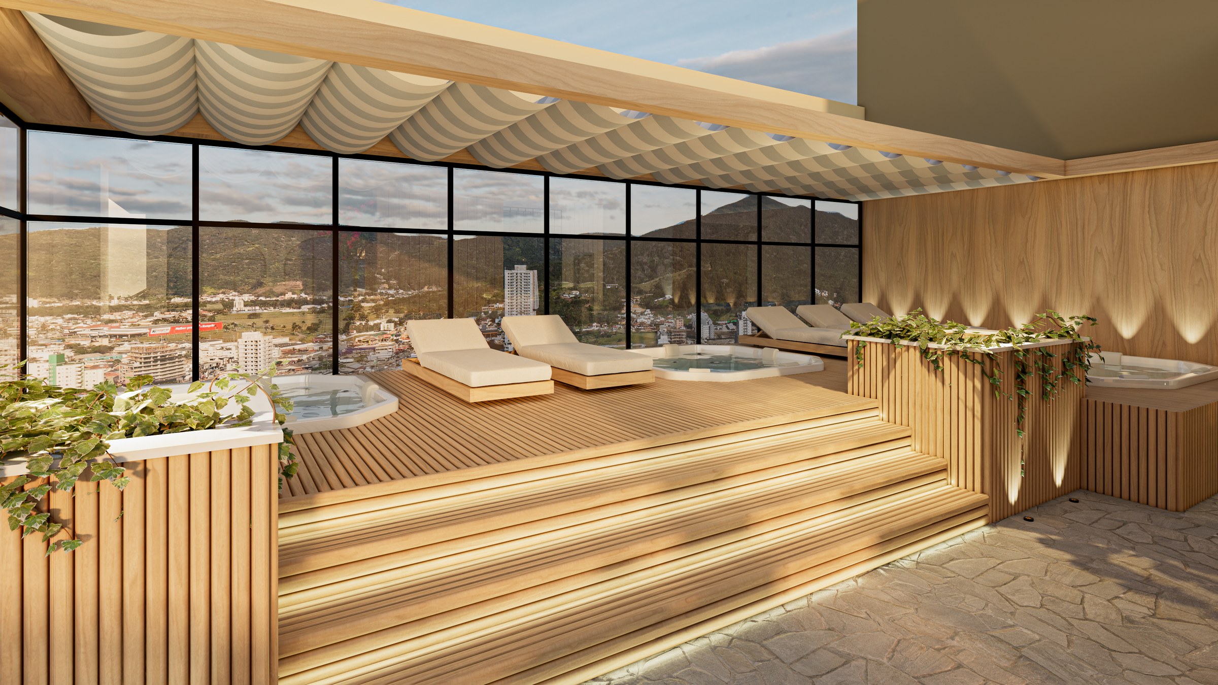 Porto Amalfi Residence — spa do rooftop com jacuzzis, AR Incorporadora, Balneário Perequê, Porto Belo SC