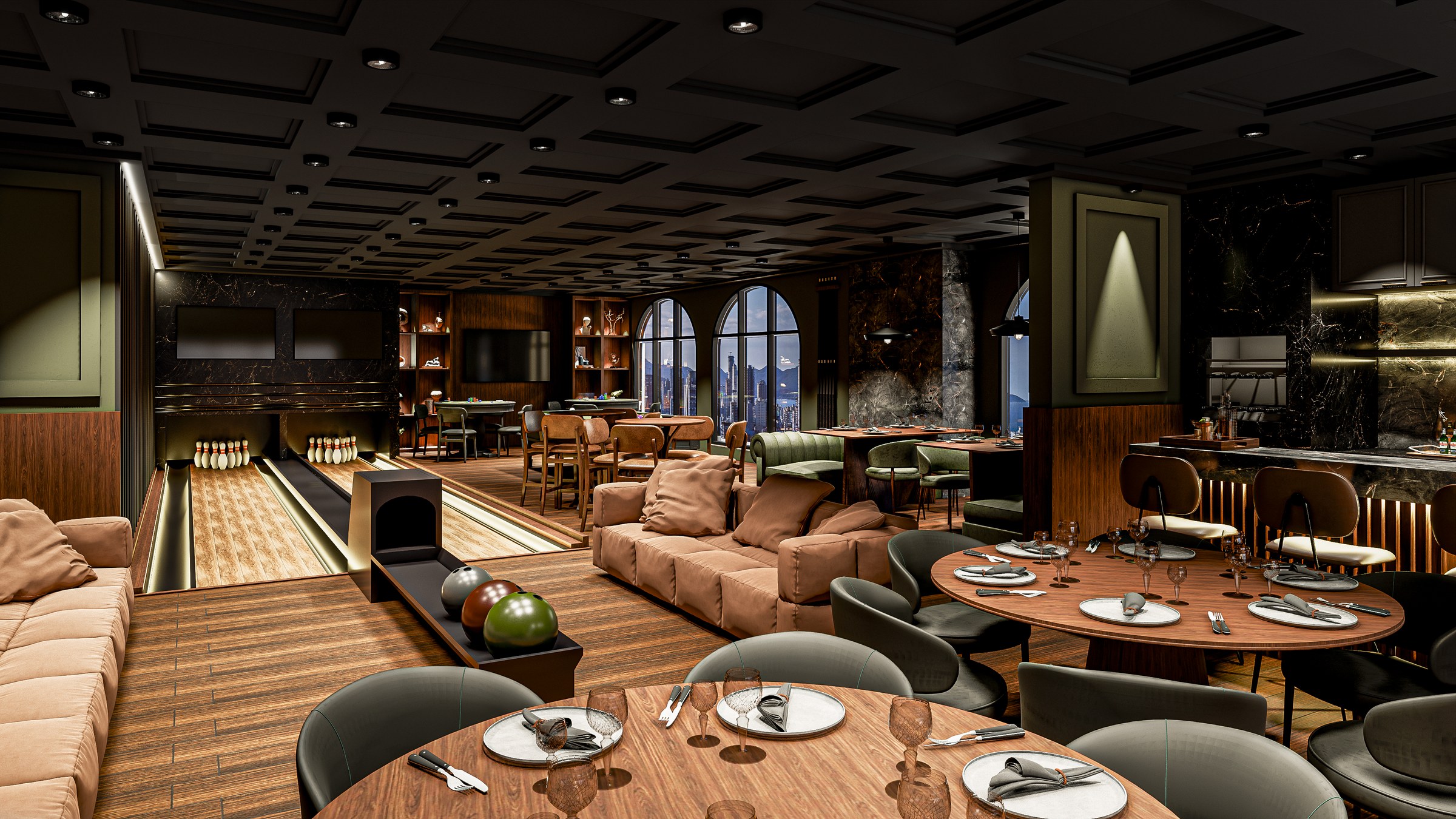 Porto Amalfi Residence — sky bar com pista de boliche, AR Incorporadora, Balneário Perequê, Porto Belo SC