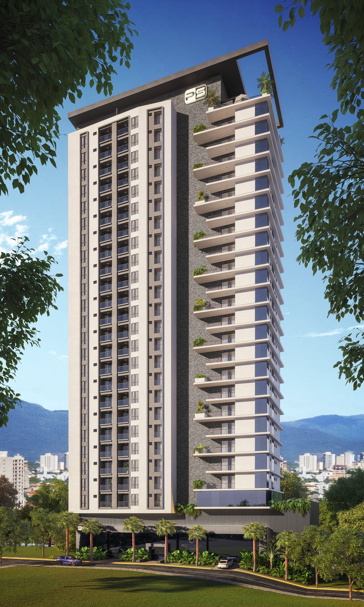 Porto Belo Tower — fachada, Pastório Construtora, Vila Nova, Porto Belo SC