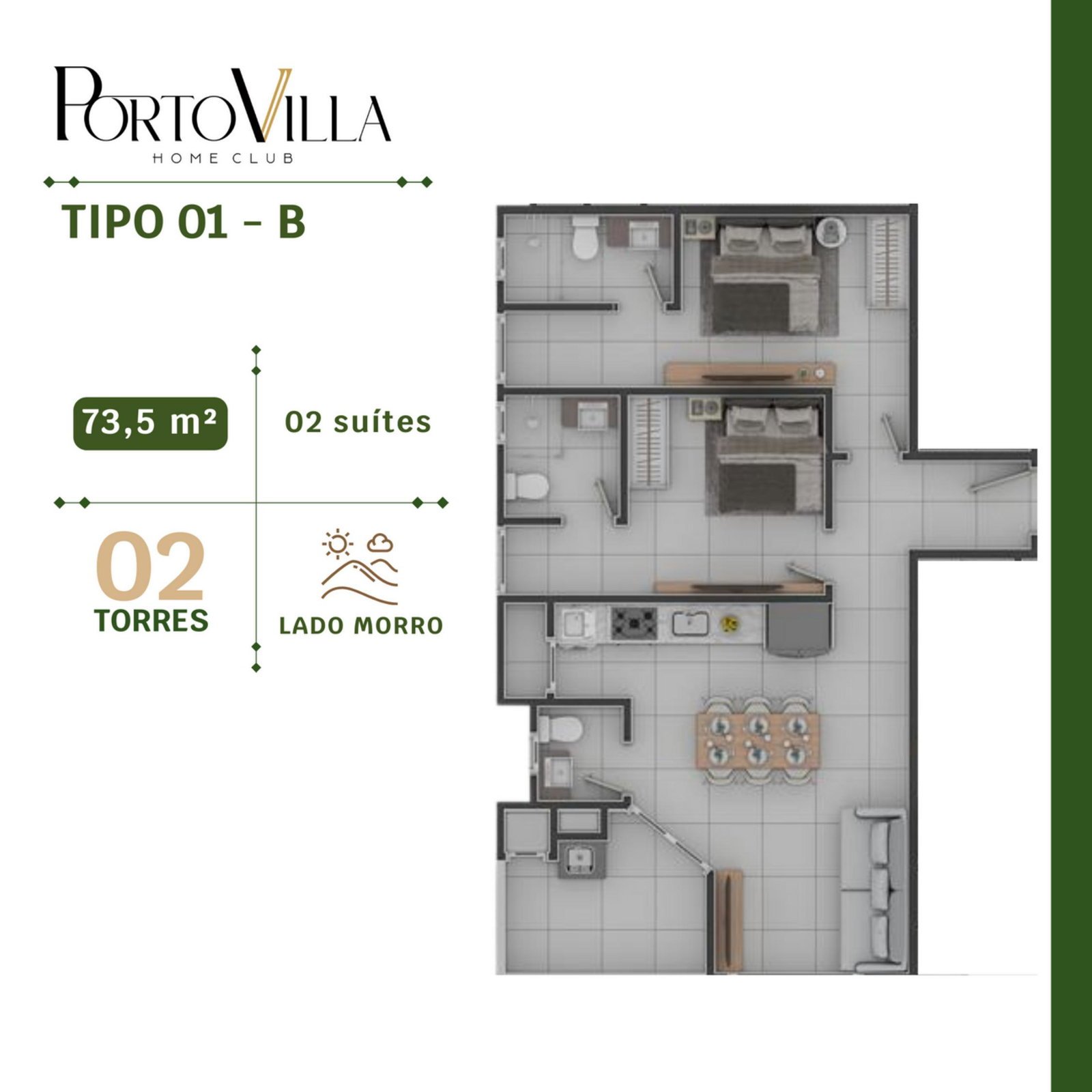 Porto Villa Home Club — planta lado b atualizadas pagina, VL Empreendimentos, Vila Nova, Porto Belo SC Porto Villa Home Club — planta lado b atualizadas pagina, VL Empreendimentos, Vila Nova, Porto Belo SC