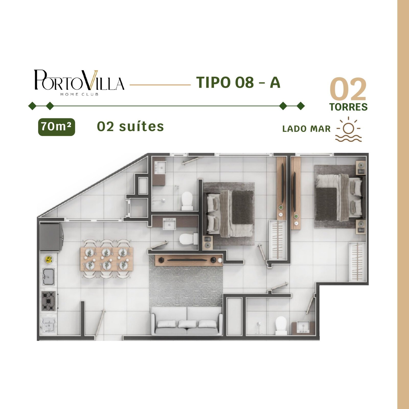 Porto Villa Home Club — plantas torre a pagina 8, VL Empreendimentos, Vila Nova, Porto Belo SC Porto Villa Home Club — plantas torre a pagina 8, VL Empreendimentos, Vila Nova, Porto Belo SC