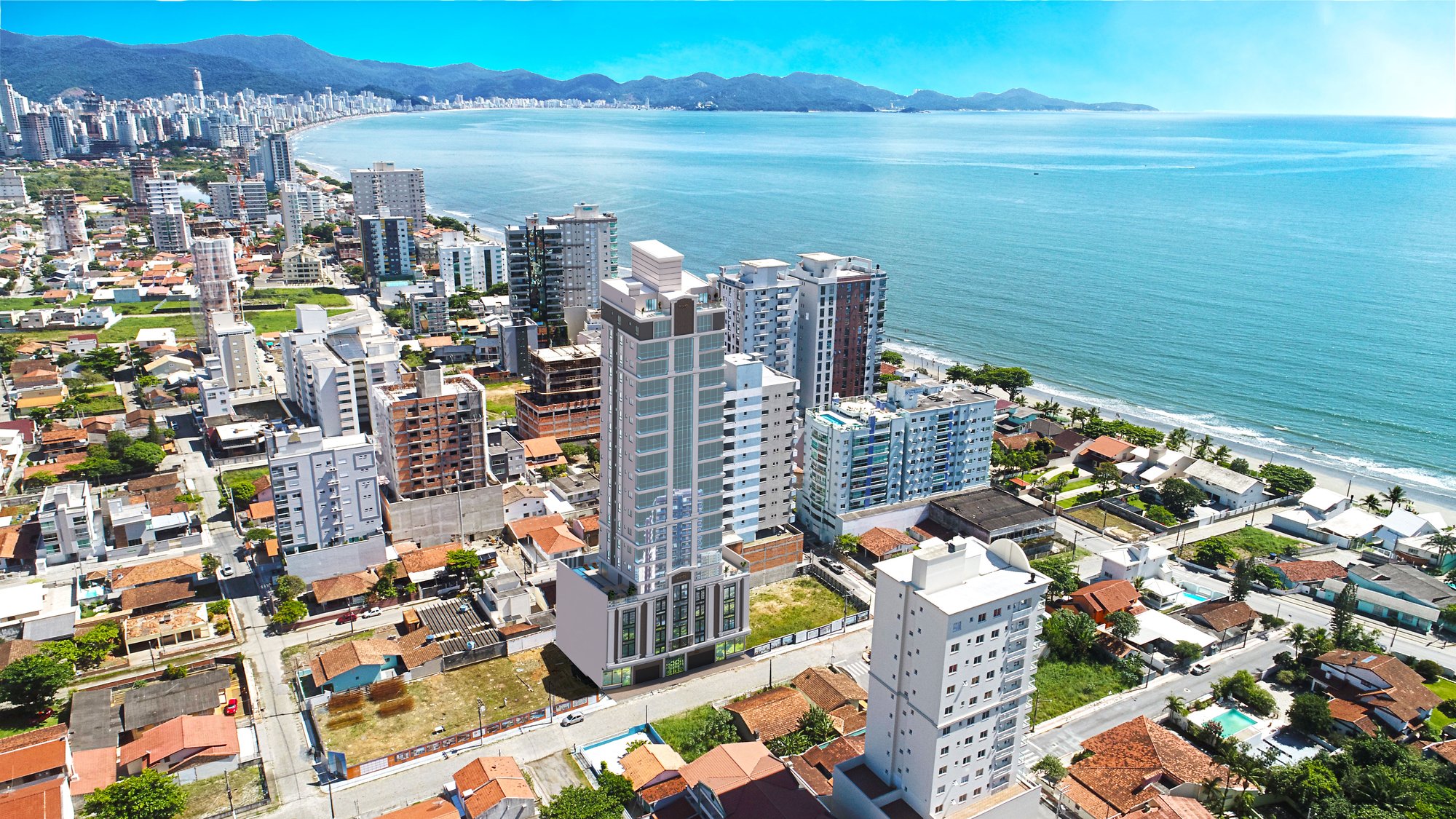 Prima Torre — fachada e renders 1, Top 4D Empreendimentos, Balneário Perequê, Porto Belo SC