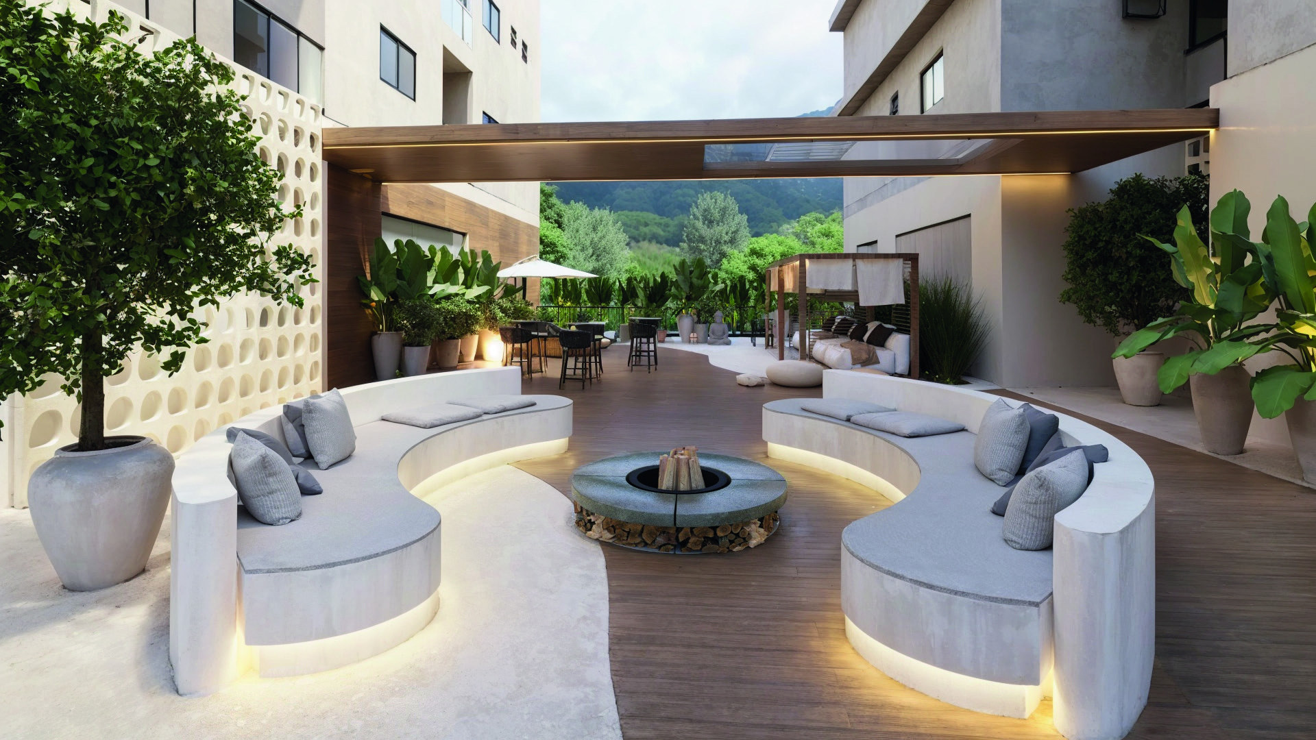 Reserva Tedesco & Mensch — espaço de convivência com lareira, Grupo TED, Jardim Dourado, Porto Belo SC Reserva Tedesco & Mensch — espaço de convivência com lareira, Grupo TED, Jardim Dourado, Porto Belo SC