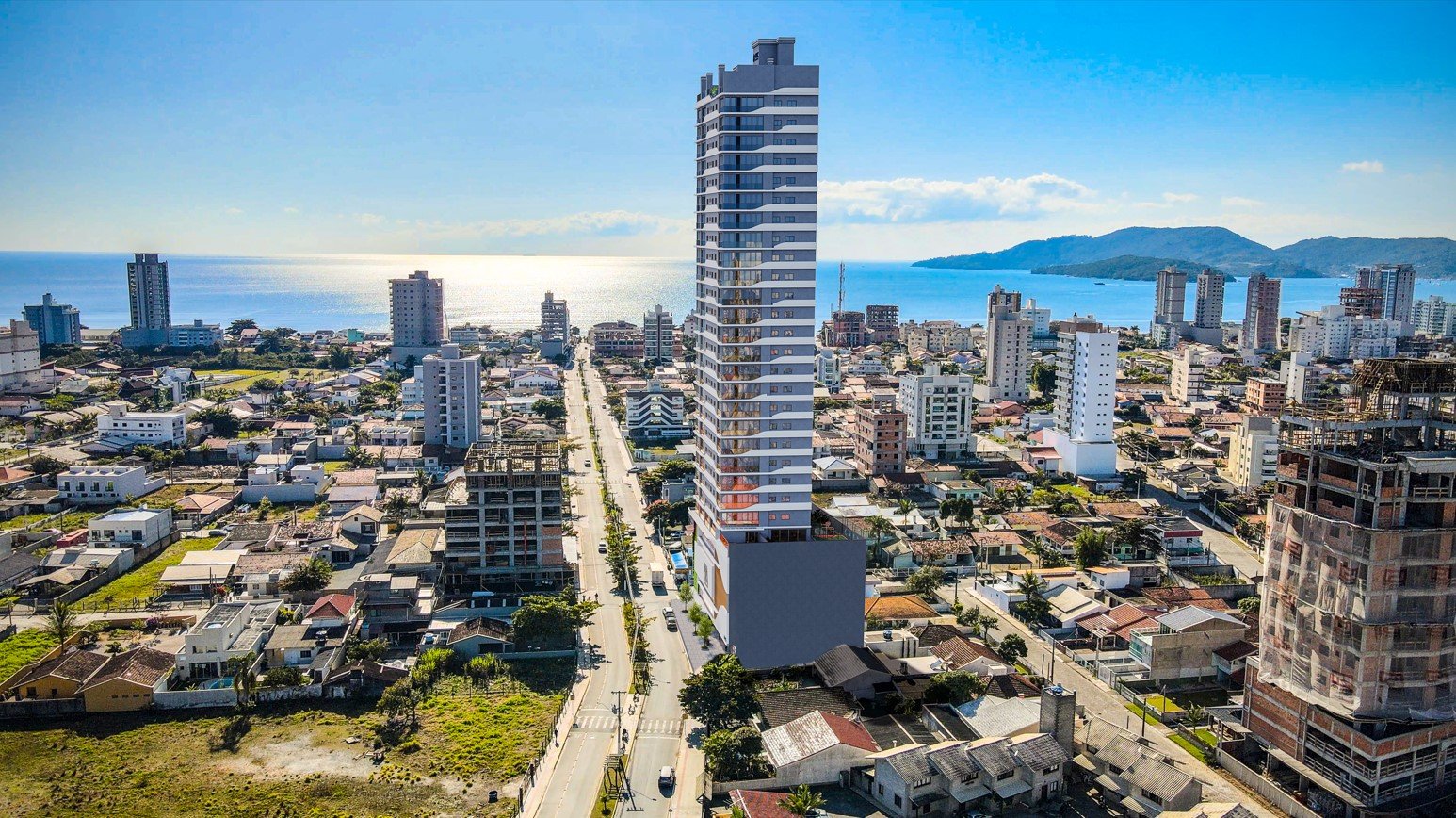 Residencial Baía Rica — torre montagem, GPC Empreendimentos, Balneário Perequê, Porto Belo SC Residencial Baía Rica — torre montagem, GPC Empreendimentos, Balneário Perequê, Porto Belo SC