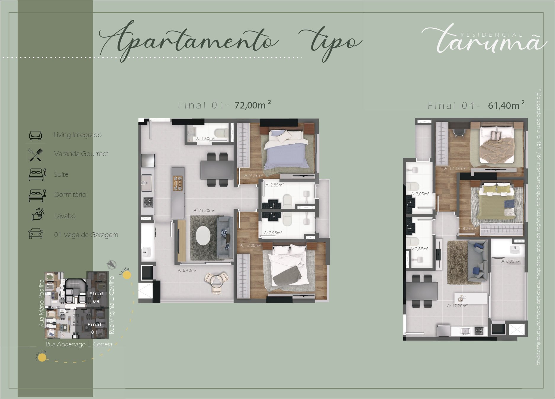 Residencial Tarumã — planta e tipologias 6, AS Ramos Empreendimentos, Balneário Perequê, Porto Belo SC Residencial Tarumã — planta e tipologias 6, AS Ramos Empreendimentos, Balneário Perequê, Porto Belo SC
