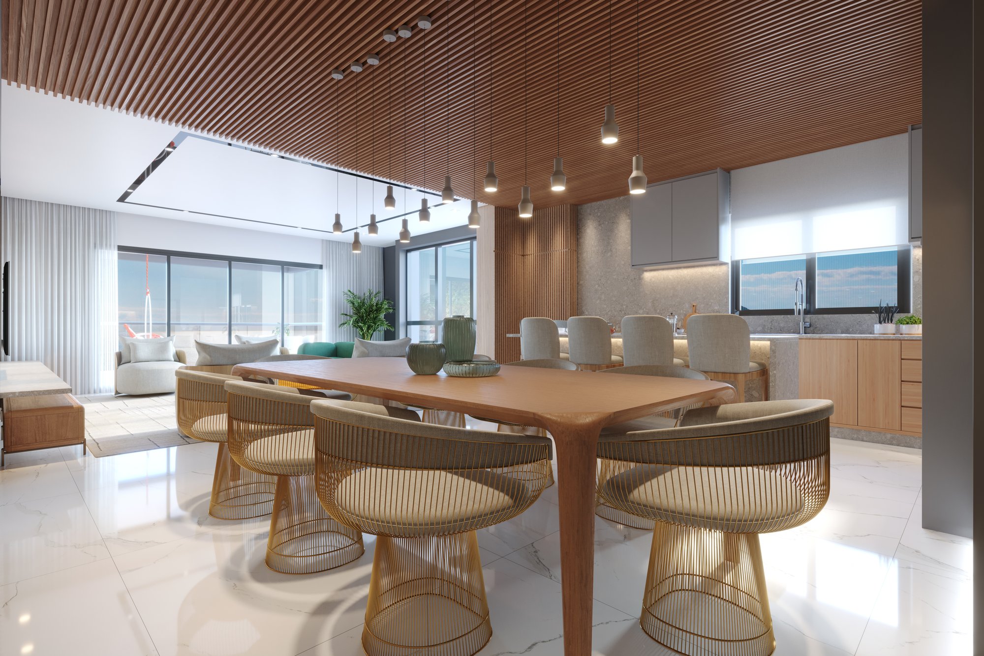 Residenziale Lago Di Como — living apto a, Santana Construtora, Balneário Perequê, Porto Belo SC
