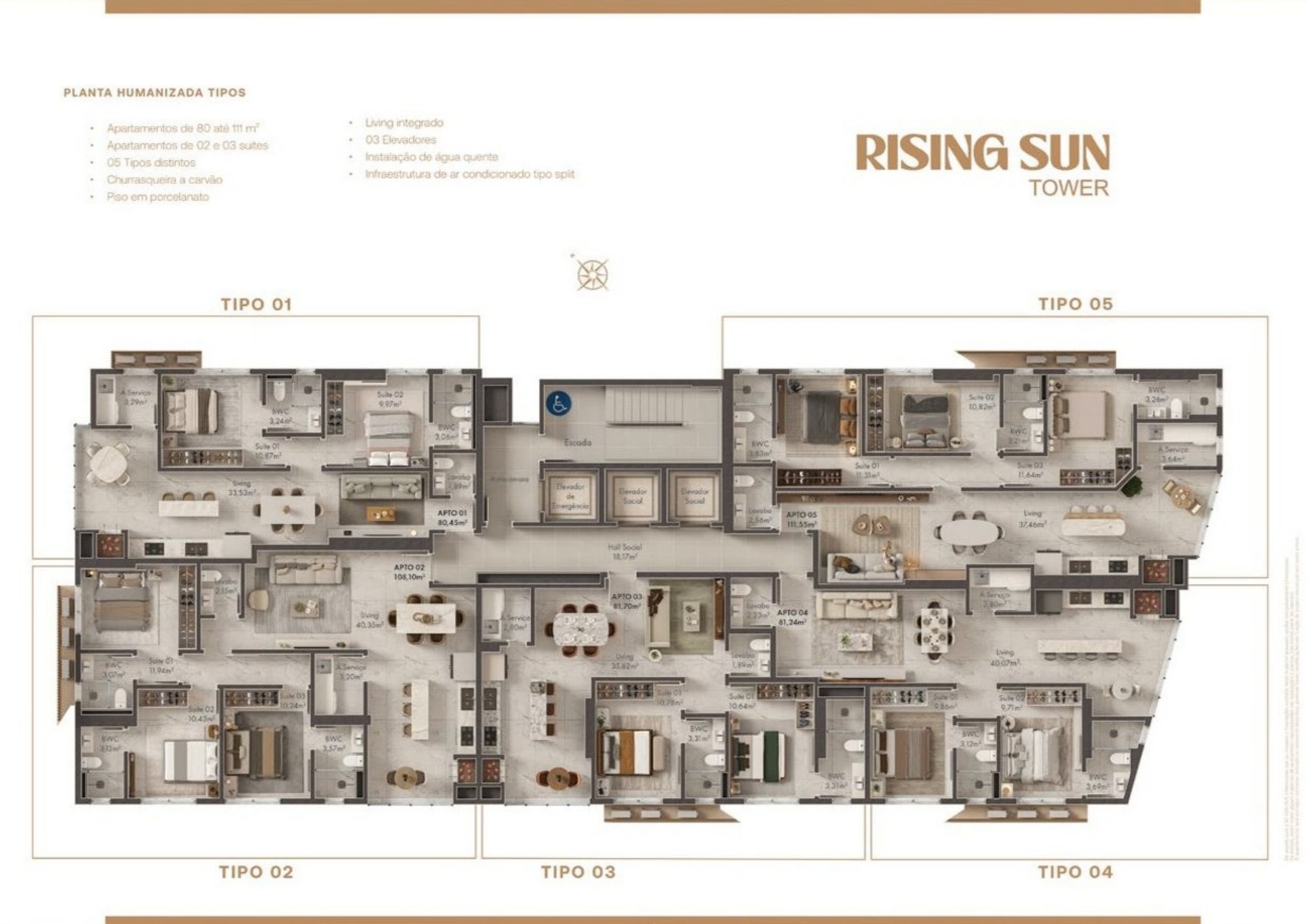 Rising Sun — planta e tipologias 3, MC Construtora e Incorporadora, Balneário Perequê, Porto Belo SC Rising Sun — planta e tipologias 3, MC Construtora e Incorporadora, Balneário Perequê, Porto Belo SC