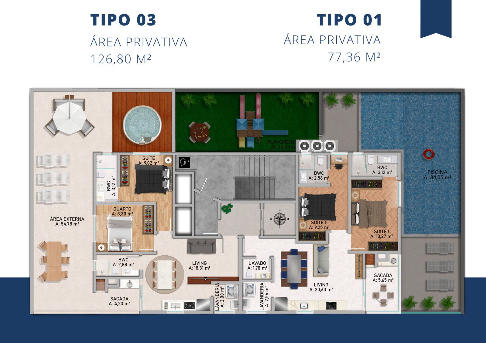 Rivermouth Residence — planta e tipologias 3, MARÍTIMA EMPREENDIMENTOS, Balneário Perequê, Porto Belo SC Rivermouth Residence — planta e tipologias 3, MARÍTIMA EMPREENDIMENTOS, Balneário Perequê, Porto Belo SC