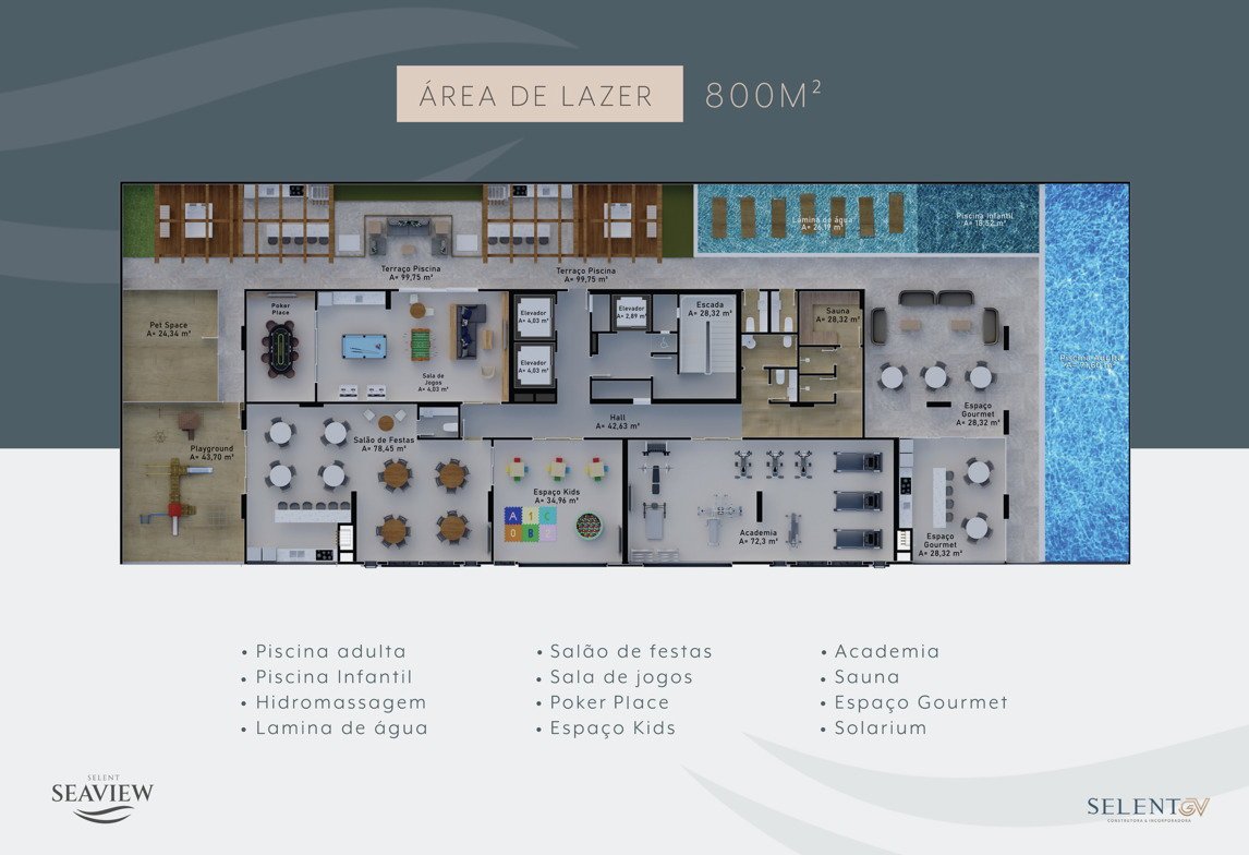 Selent Sea View — planta tipo 2, Selent GV Construtora e Incorporadora, Balneário Perequê, Porto Belo SC
