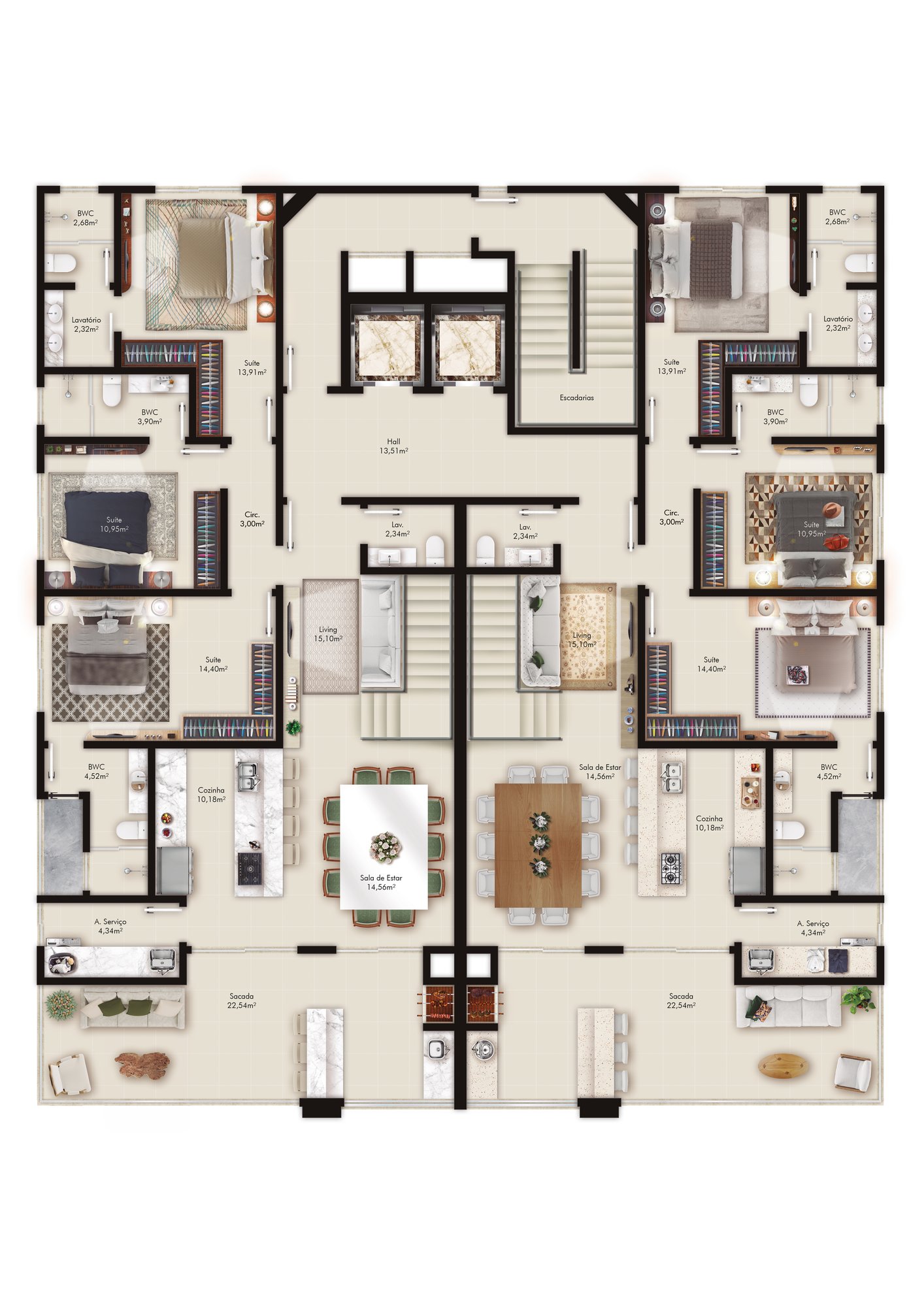 Spazio Marine Residenziale — planta e tipologias 3, GR&P Construtora, Balneário Perequê, Porto Belo SC
