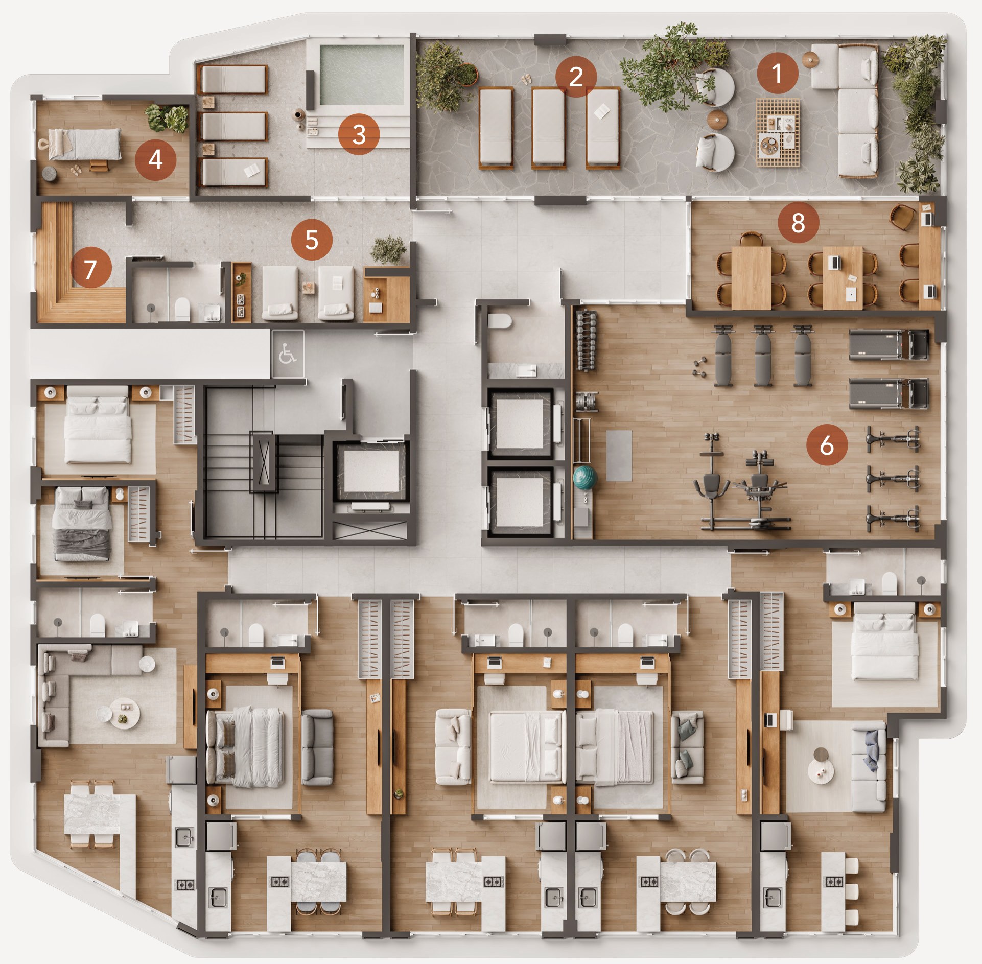 Spiaggia Club Residence — planta do 23º andar, H Living, Balneário Perequê, Porto Belo SC Spiaggia Club Residence — planta do 23º andar, H Living, Balneário Perequê, Porto Belo SC