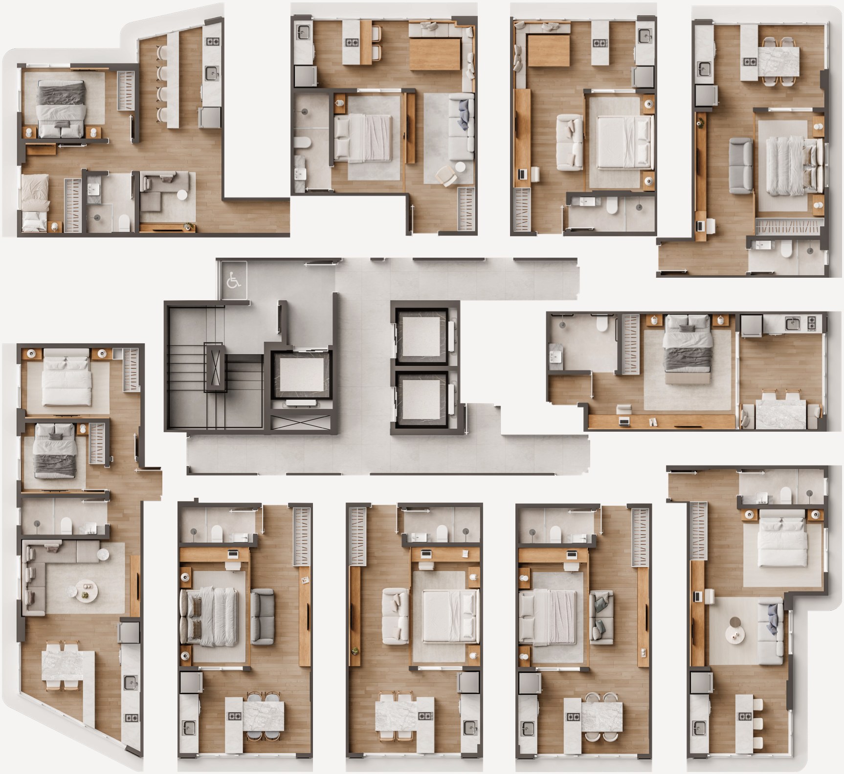 Spiaggia Club Residence — planta do pavimento tipo, H Living, Balneário Perequê, Porto Belo SC Spiaggia Club Residence — planta do pavimento tipo, H Living, Balneário Perequê, Porto Belo SC