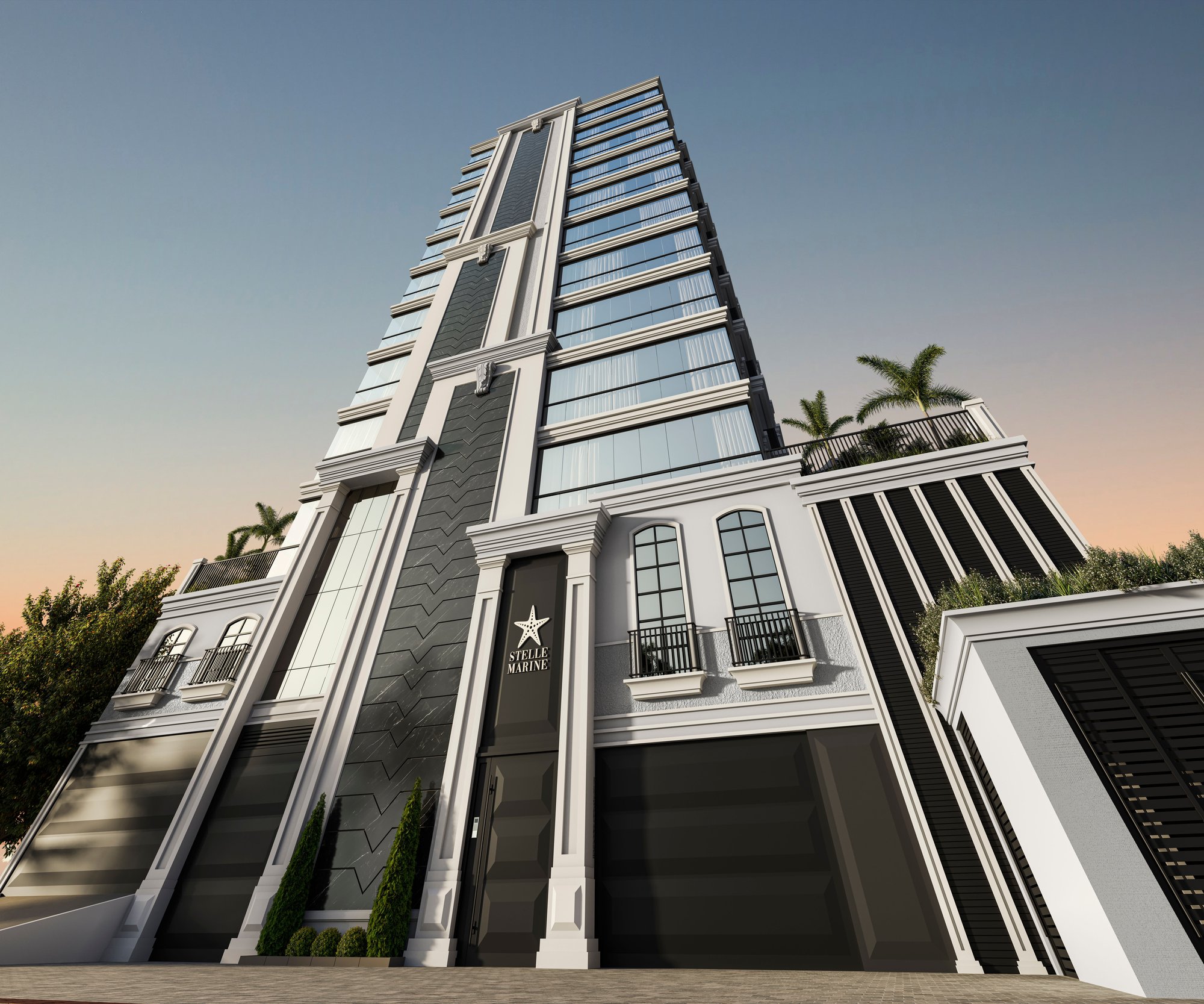 Stelle Marine Residence — fachada e renders 1, C. Morgenster Construtora, Balneário Perequê, Porto Belo SC Stelle Marine Residence — fachada e renders 1, C. Morgenster Construtora, Balneário Perequê, Porto Belo SC