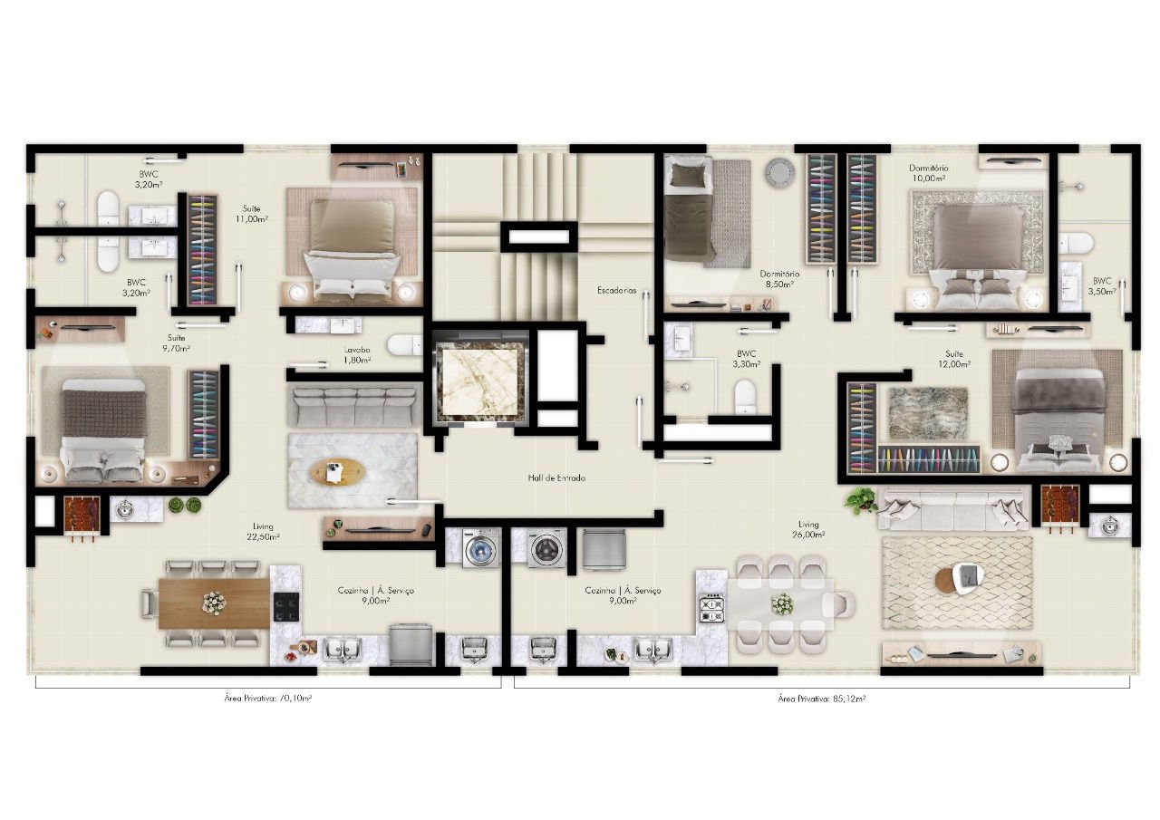 Talin Residence — planta e tipologias 1, Seleta Empreendimentos, Balneário Perequê, Porto Belo SC Talin Residence — planta e tipologias 1, Seleta Empreendimentos, Balneário Perequê, Porto Belo SC