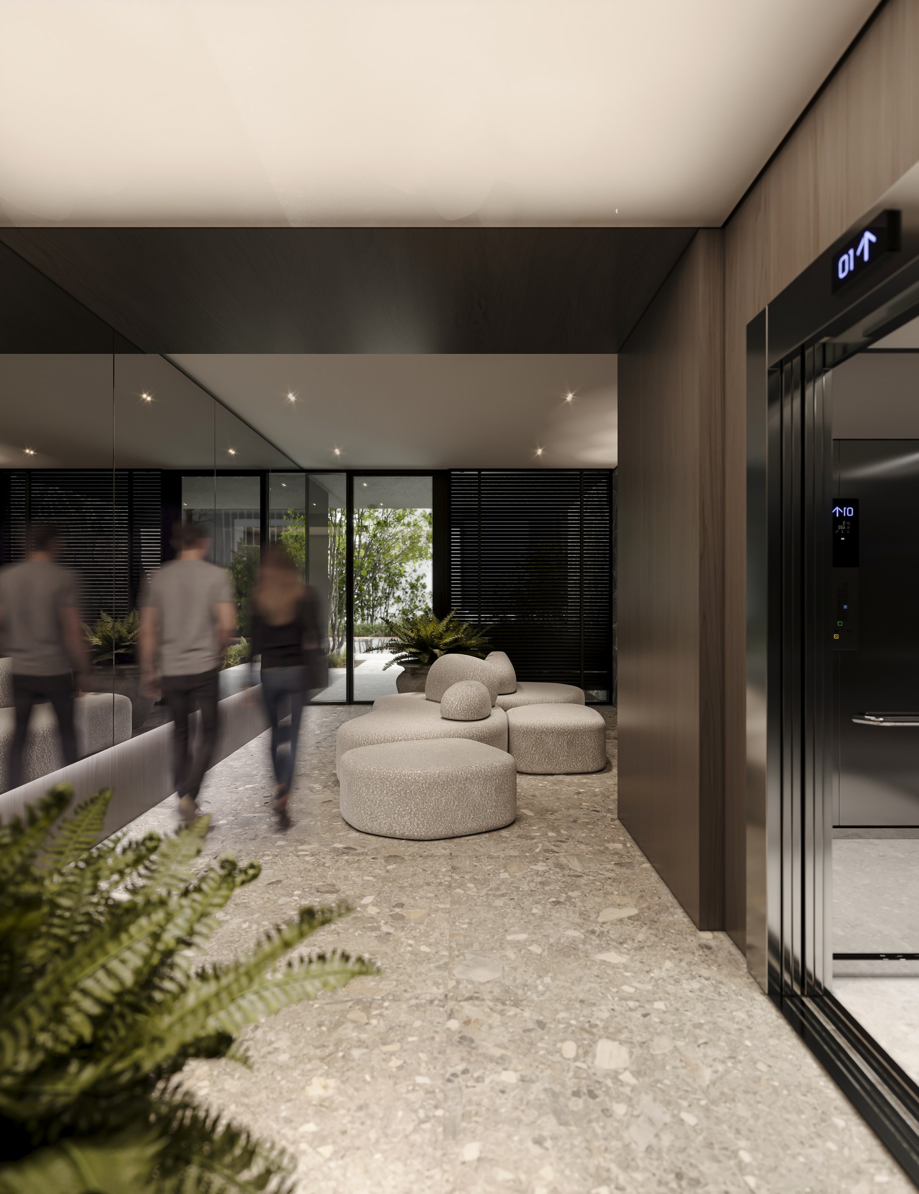 Terra Tower — hall de entrada do térreo
