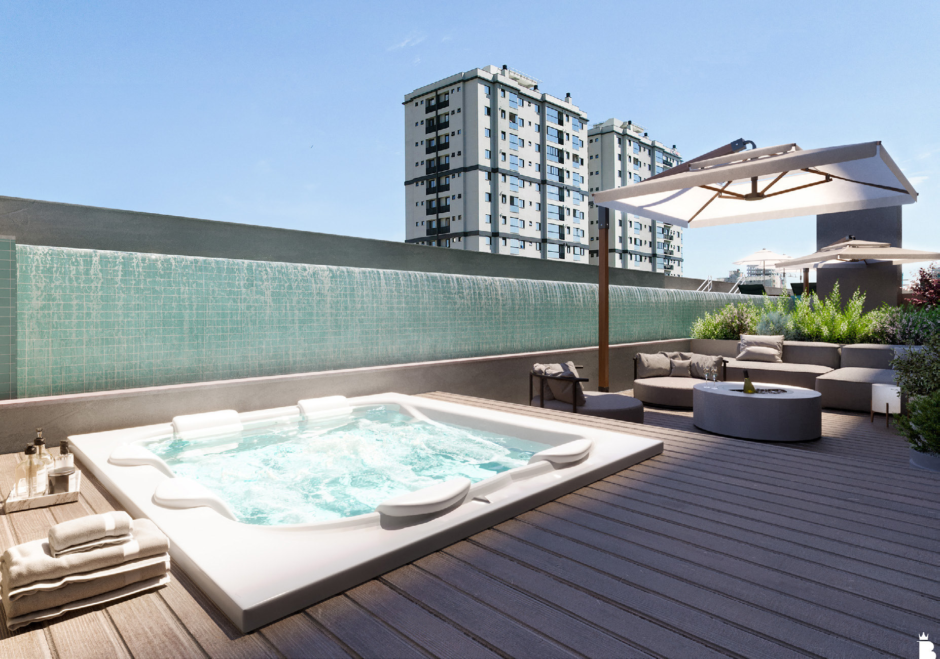 The Plaza Residence — Hidromassagem e terraço, G Construtora, Balneário Perequê, Porto Belo SC The Plaza Residence — Hidromassagem e terraço, G Construtora, Balneário Perequê, Porto Belo SC