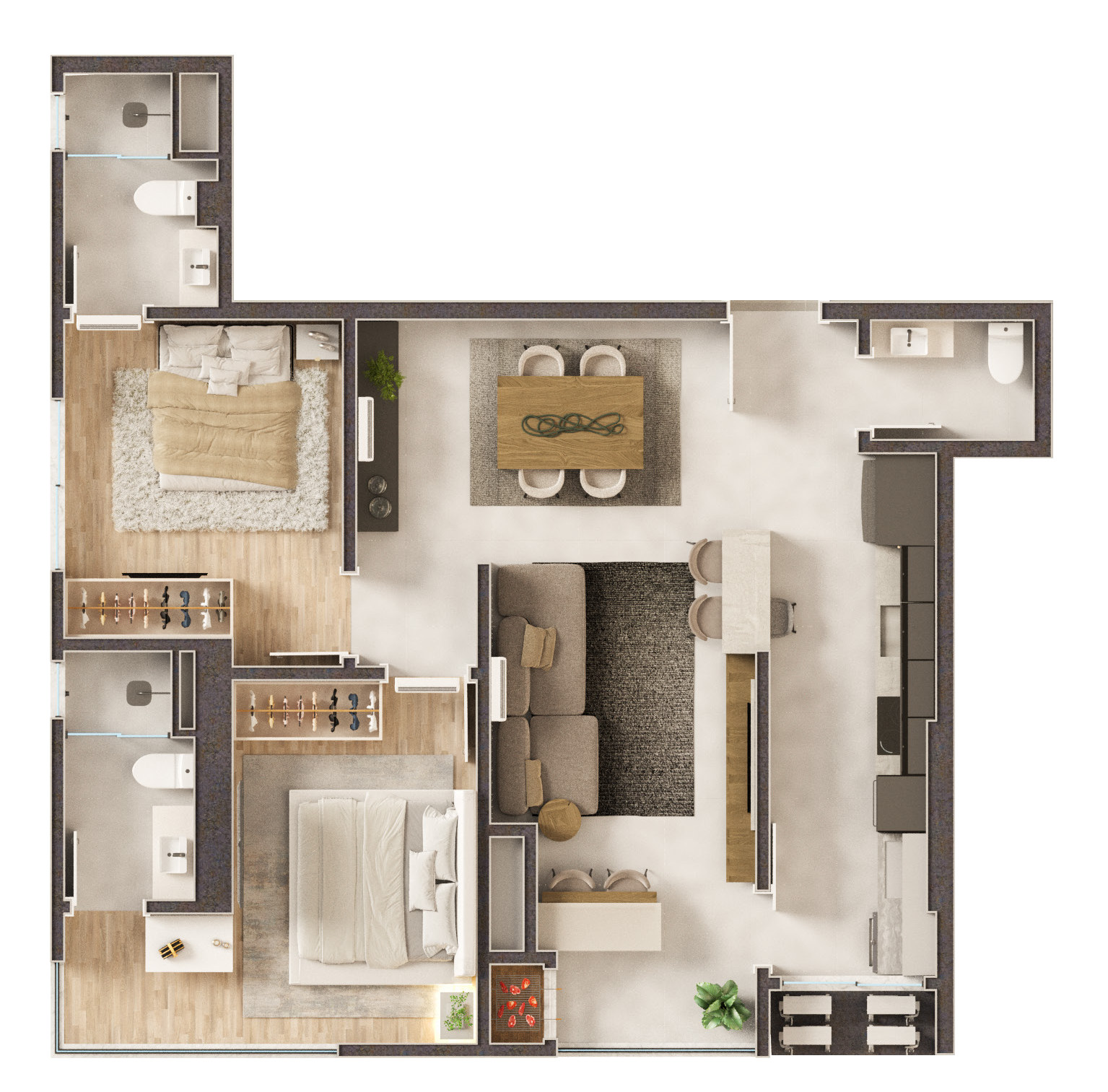 The Plaza Residence — Planta do Tipo 03 (79,10 m², G Construtora, Balneário Perequê, Porto Belo SC The Plaza Residence — Planta do Tipo 03 (79,10 m², G Construtora, Balneário Perequê, Porto Belo SC