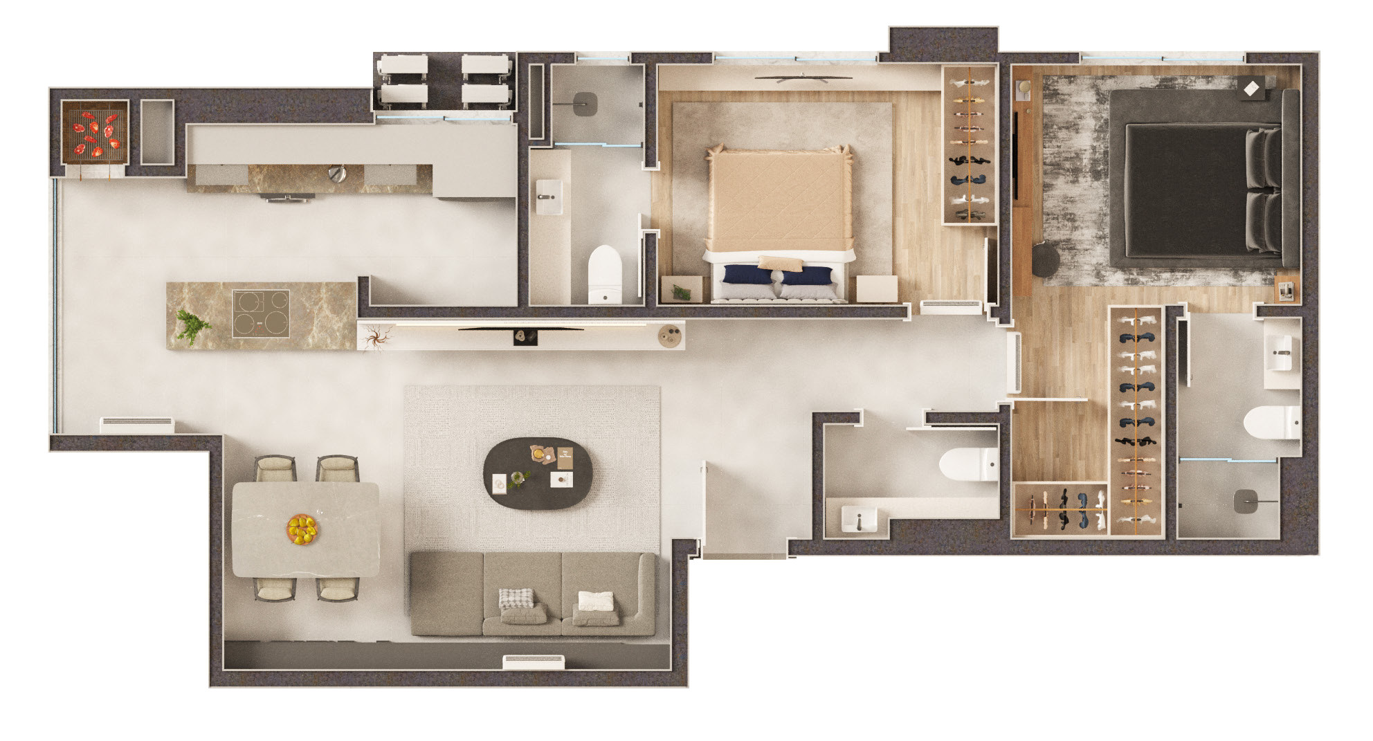 The Plaza Residence — Planta do Tipo 04 (79,55 m², G Construtora, Balneário Perequê, Porto Belo SC The Plaza Residence — Planta do Tipo 04 (79,55 m², G Construtora, Balneário Perequê, Porto Belo SC