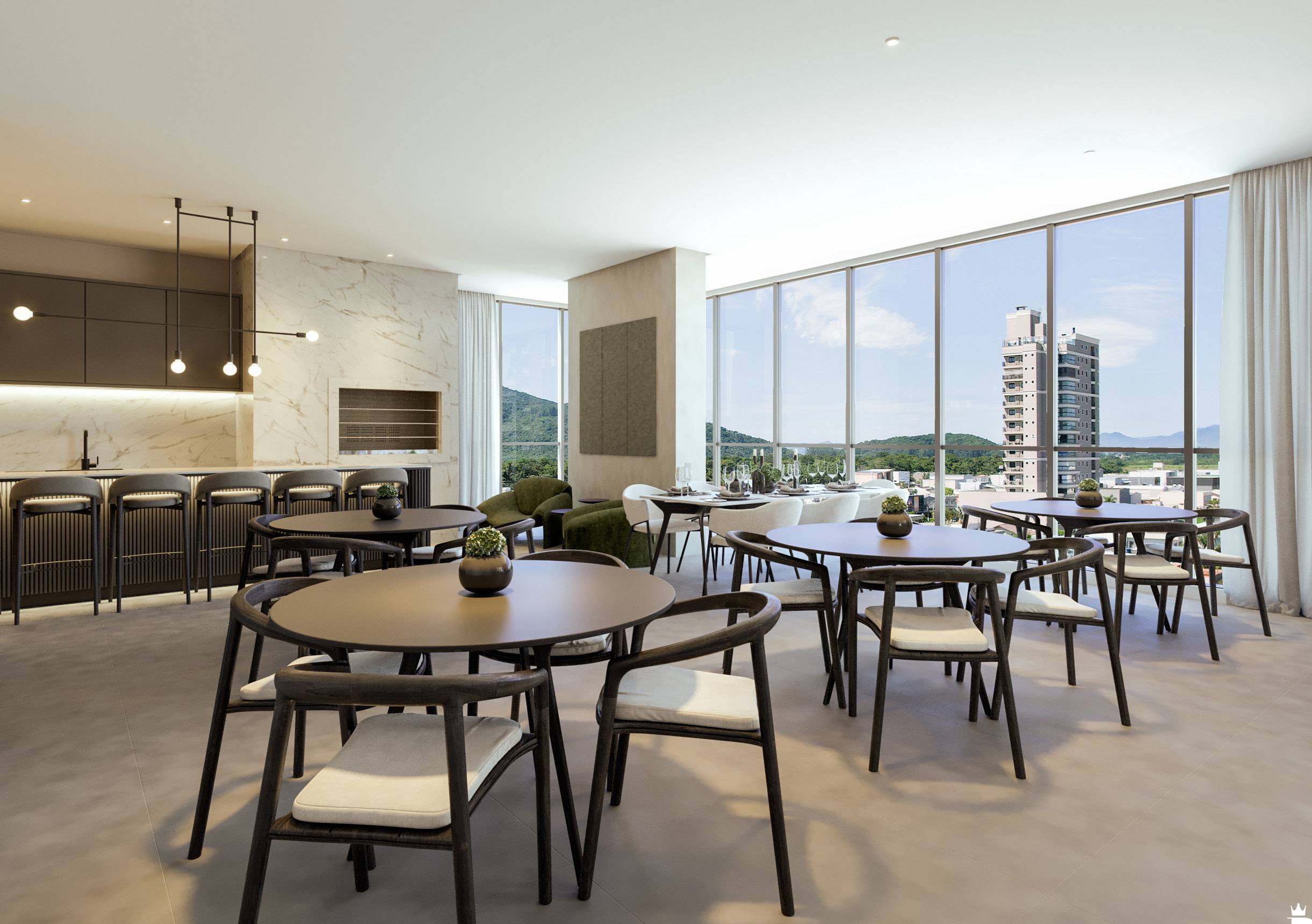 The Plaza Residence — Salão de festas, G Construtora, Balneário Perequê, Porto Belo SC The Plaza Residence — Salão de festas, G Construtora, Balneário Perequê, Porto Belo SC