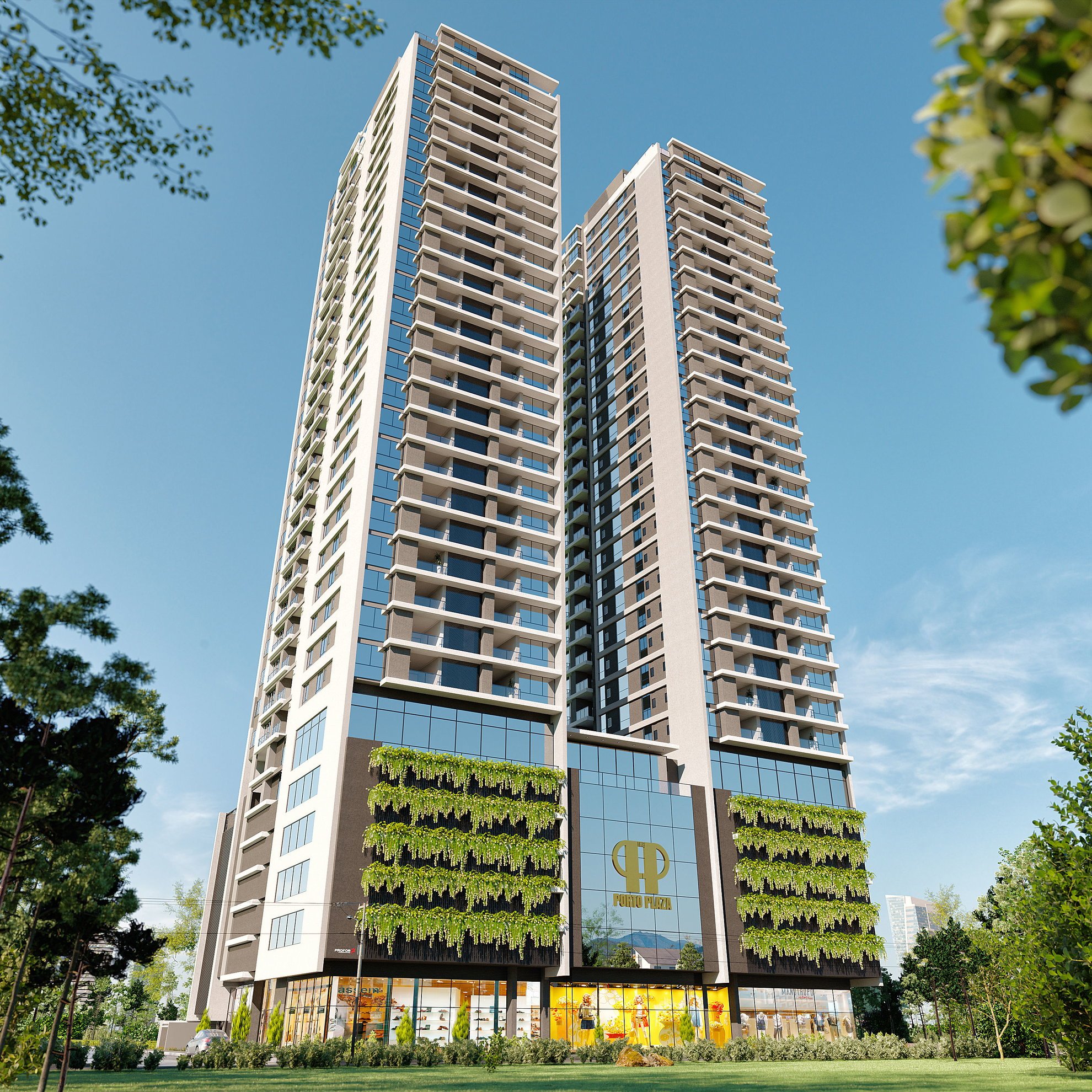 The Porto Plaza — fachada e renders 1, Profor Construtora e Incorporadora, Balneário Perequê, Porto Belo SC