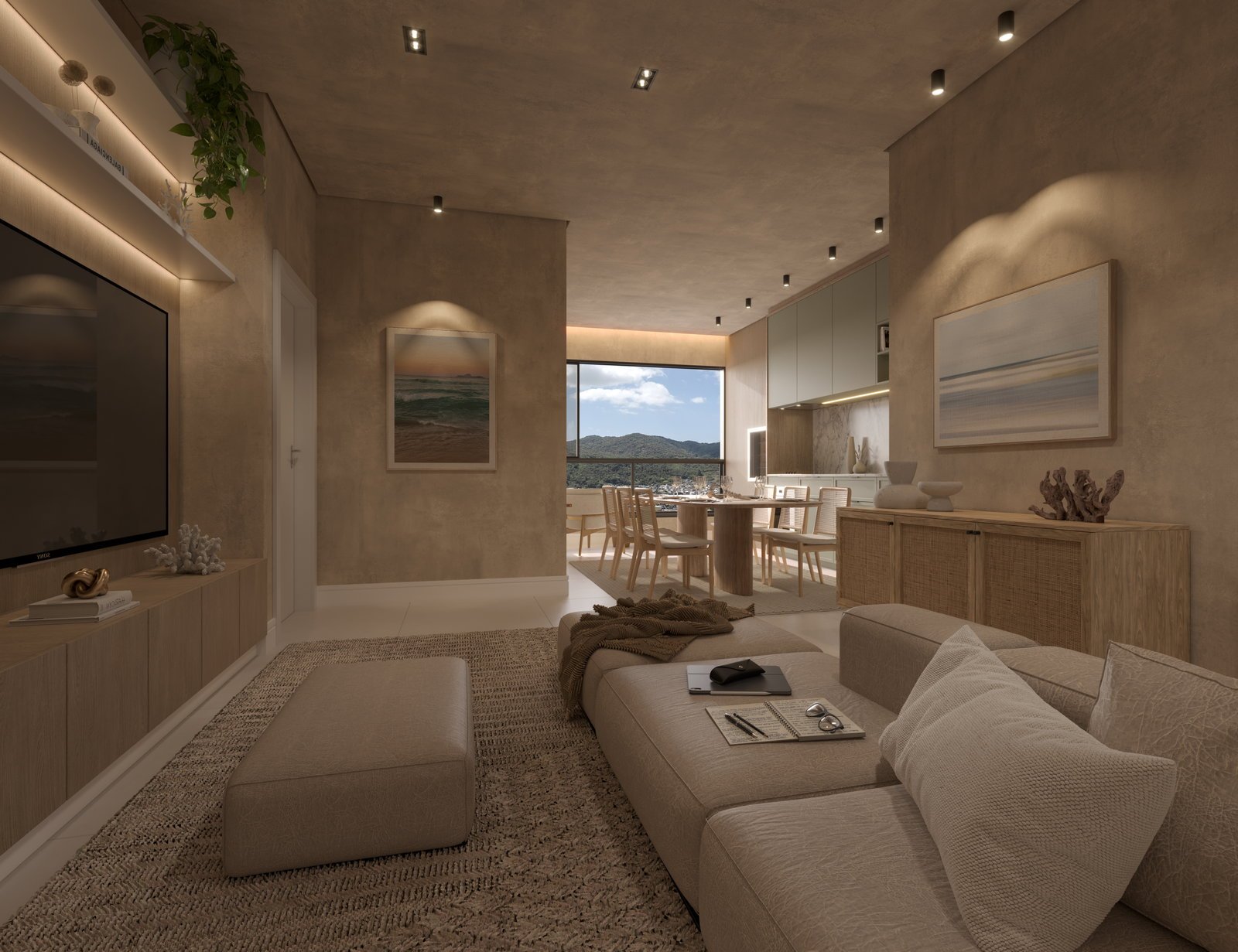 Tívoli Residence — tipo living, Capitali Construtora, Balneário Perequê, Porto Belo SC