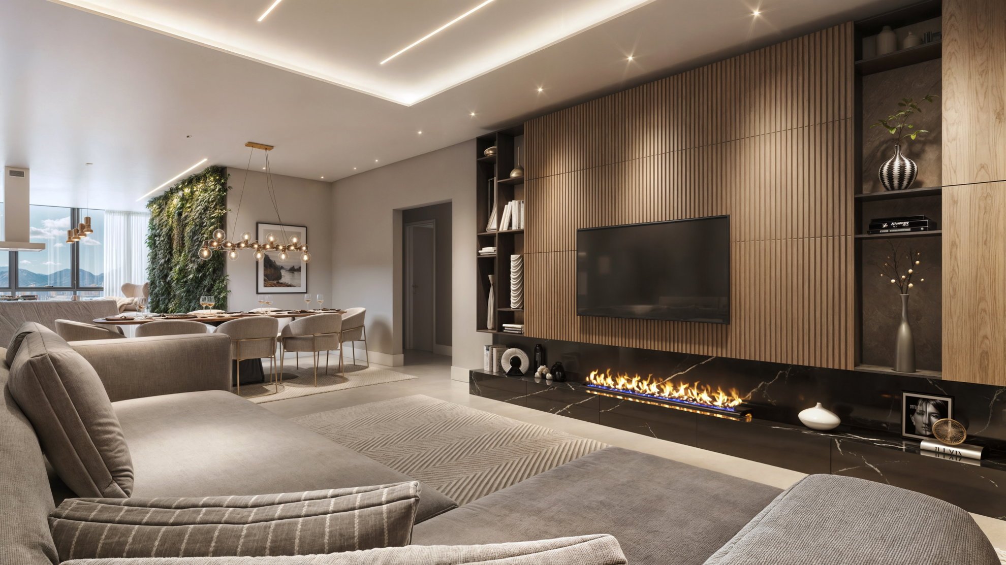 Triton Skyhomes — living apto cam a, Montclass Empreendimentos, Balneário Perequê, Porto Belo SC Triton Skyhomes — living apto cam a, Montclass Empreendimentos, Balneário Perequê, Porto Belo SC