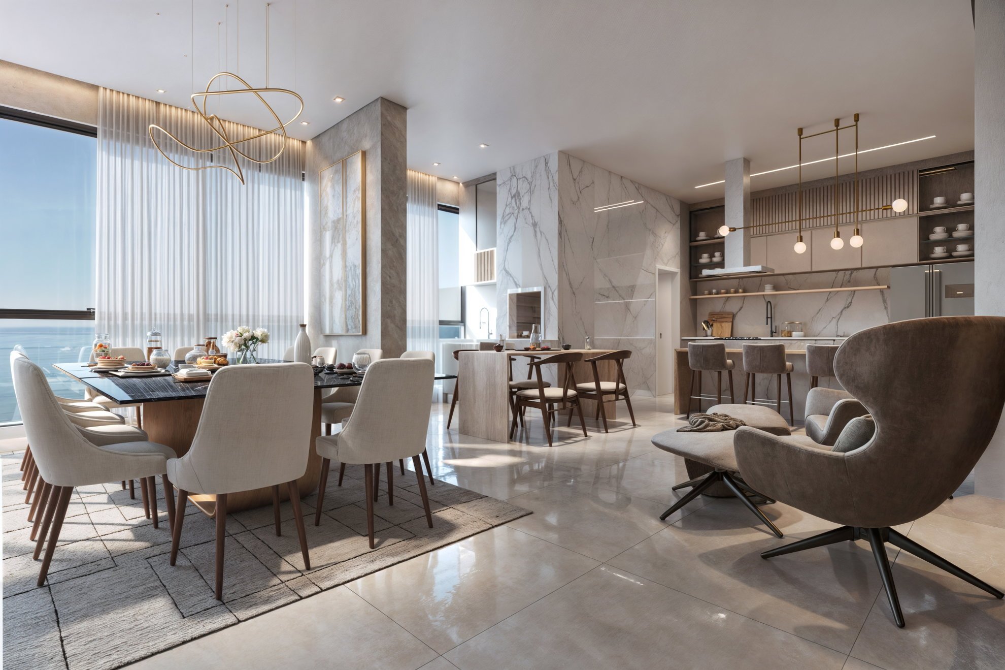 Triton Skyhomes — living penthouse cam a 3, Montclass Empreendimentos, Balneário Perequê, Porto Belo SC Triton Skyhomes — living penthouse cam a 3, Montclass Empreendimentos, Balneário Perequê, Porto Belo SC