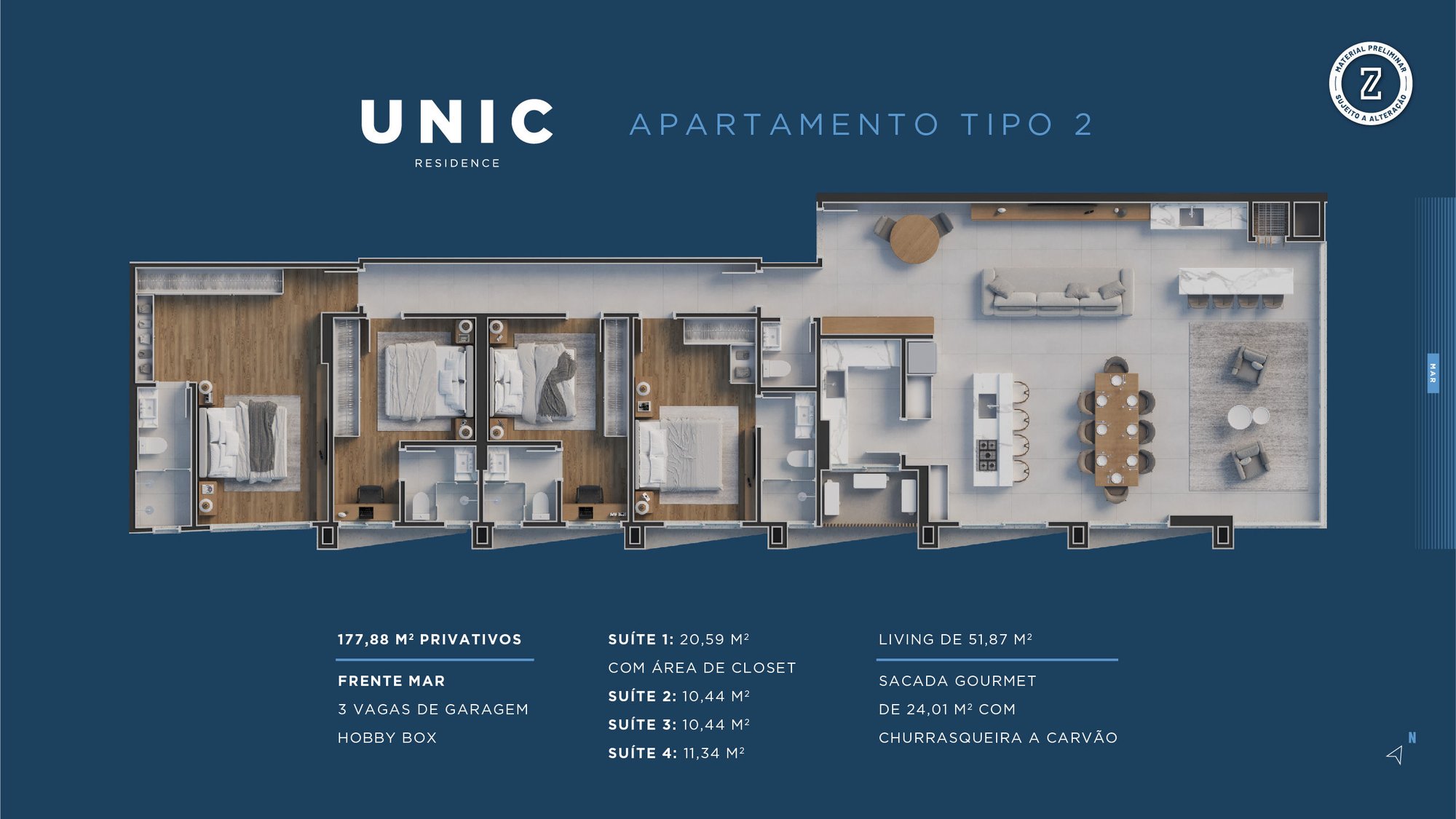 Unic — planta e tipologias 5, Zimmermann Construtora, Balneário Perequê, Porto Belo SC Unic — planta e tipologias 5, Zimmermann Construtora, Balneário Perequê, Porto Belo SC