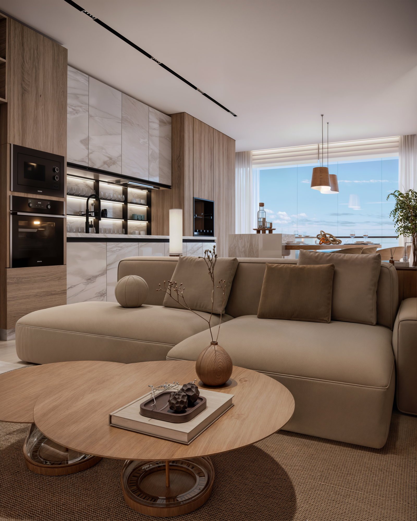 Vellum — render leprime velum apto sala e cozinha 2, Le Prime Empreendimentos, Balneário Perequê, Porto Belo SC Vellum — render leprime velum apto sala e cozinha 2, Le Prime Empreendimentos, Balneário Perequê, Porto Belo SC