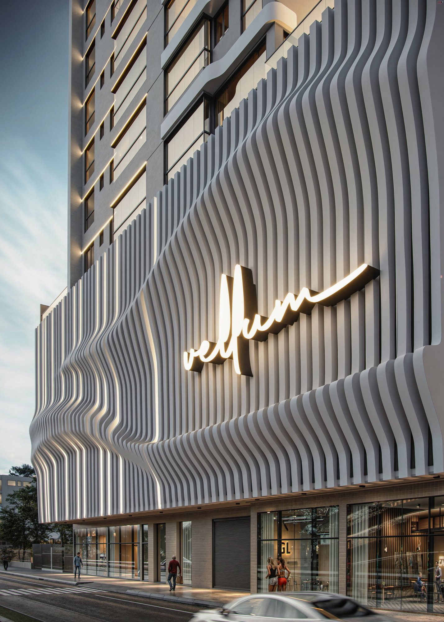 Vellum — render leprime velum externa noturna 2, Le Prime Empreendimentos, Balneário Perequê, Porto Belo SC Vellum — render leprime velum externa noturna 2, Le Prime Empreendimentos, Balneário Perequê, Porto Belo SC